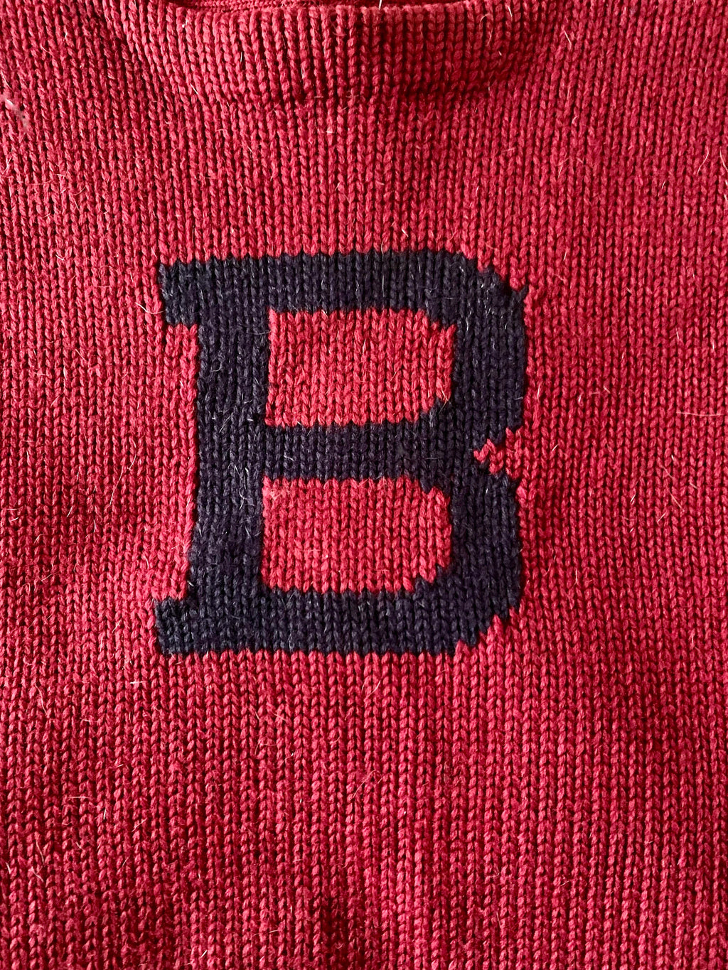 1940's Bethlehem Sporting Goods Wool Sweater| Letter "B" Knitted Wool Sweater | 1940s Sportswear Letterman Sweater "B" Wool Sweater