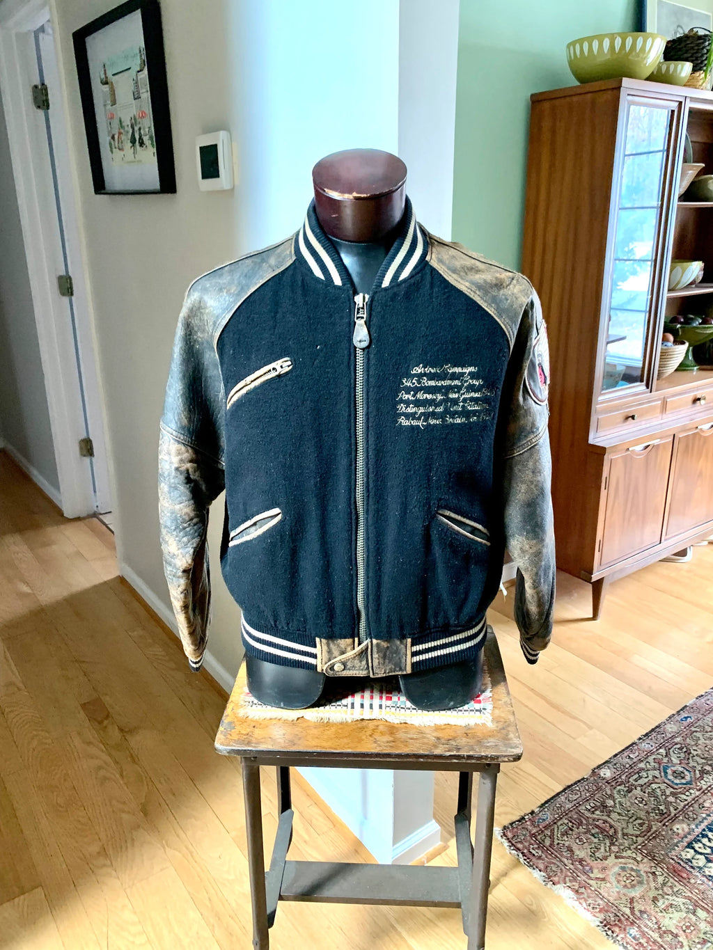 Vtg Authentic Averix G-2 Navy Flight Garment | 345 Bombardment Group Averix Jacket| Medium Averix Bomber Jacket  Authentic Flight Jacket