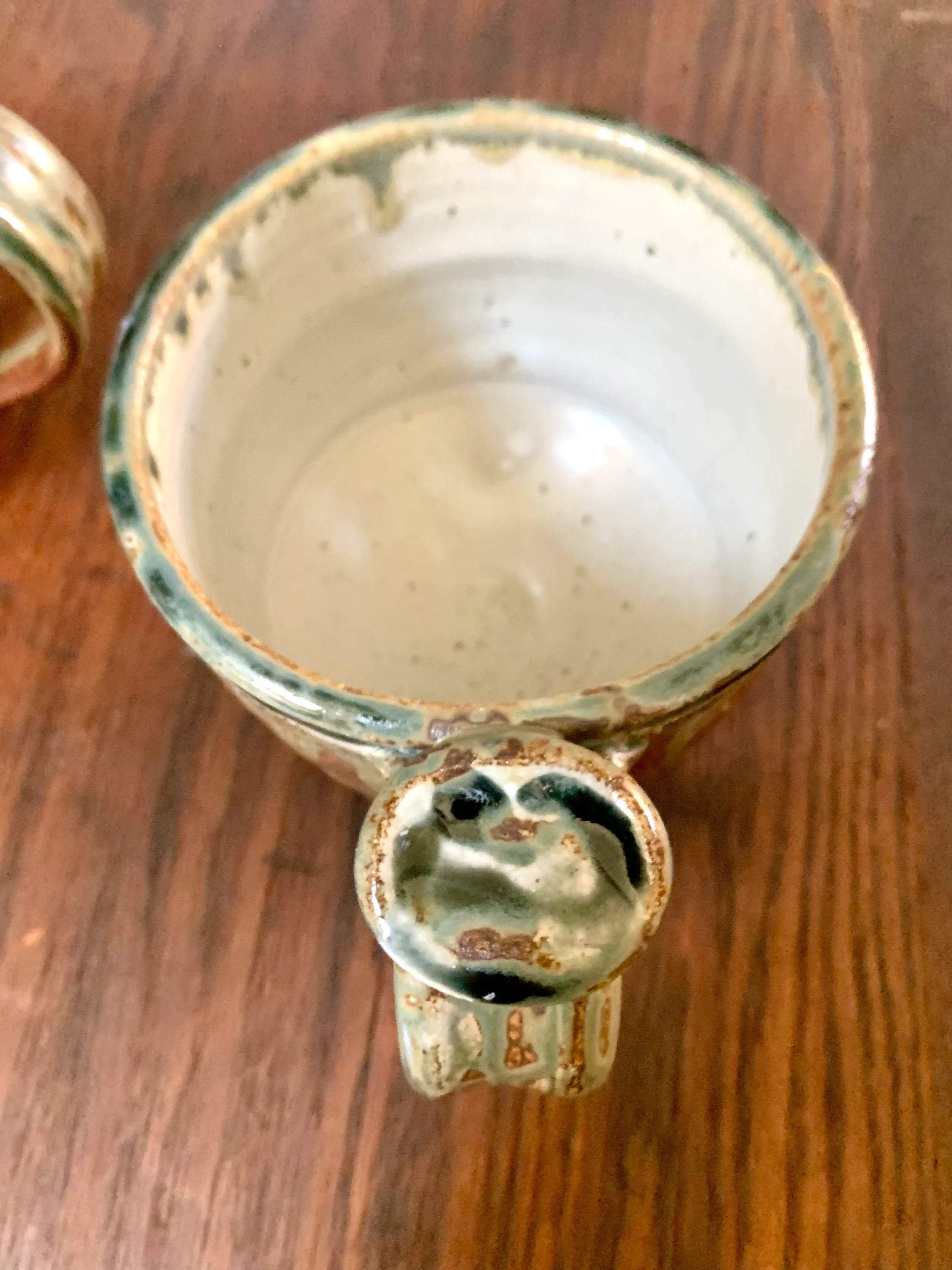 Vtg Pair Of Artisan Coffee Mugs  | Ceramic Coffee Mugs | Pottery Mugs  | Unique Glaze Coffee Mugs | Two Glazed Stoneware Cups