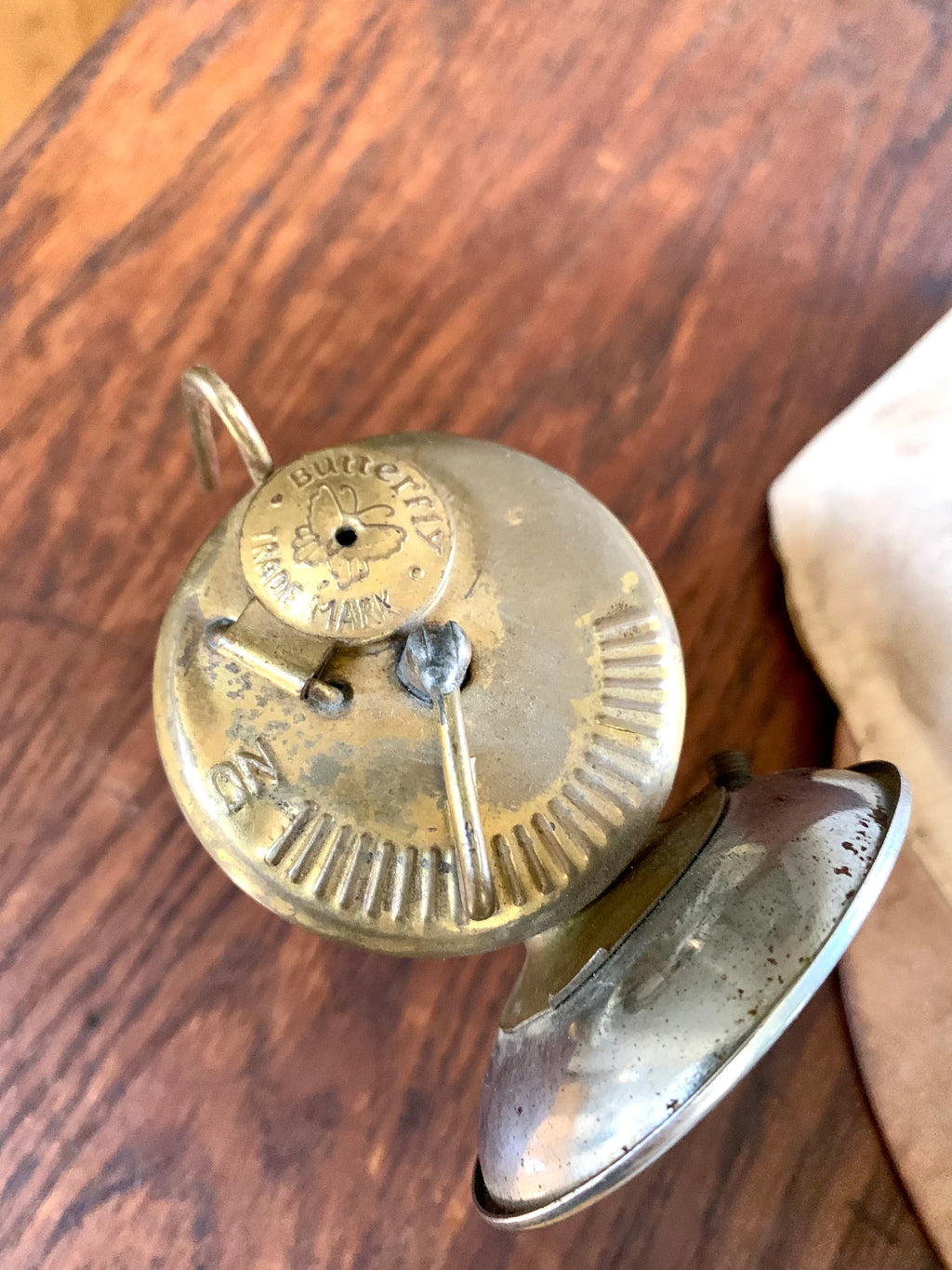 Vtg Butterfly Carbide Coal Miners Lamp with Hat | Brass Carbide Coal Miners Headlamp | Coal Miners Hat with Lamp | Original Miners Cap