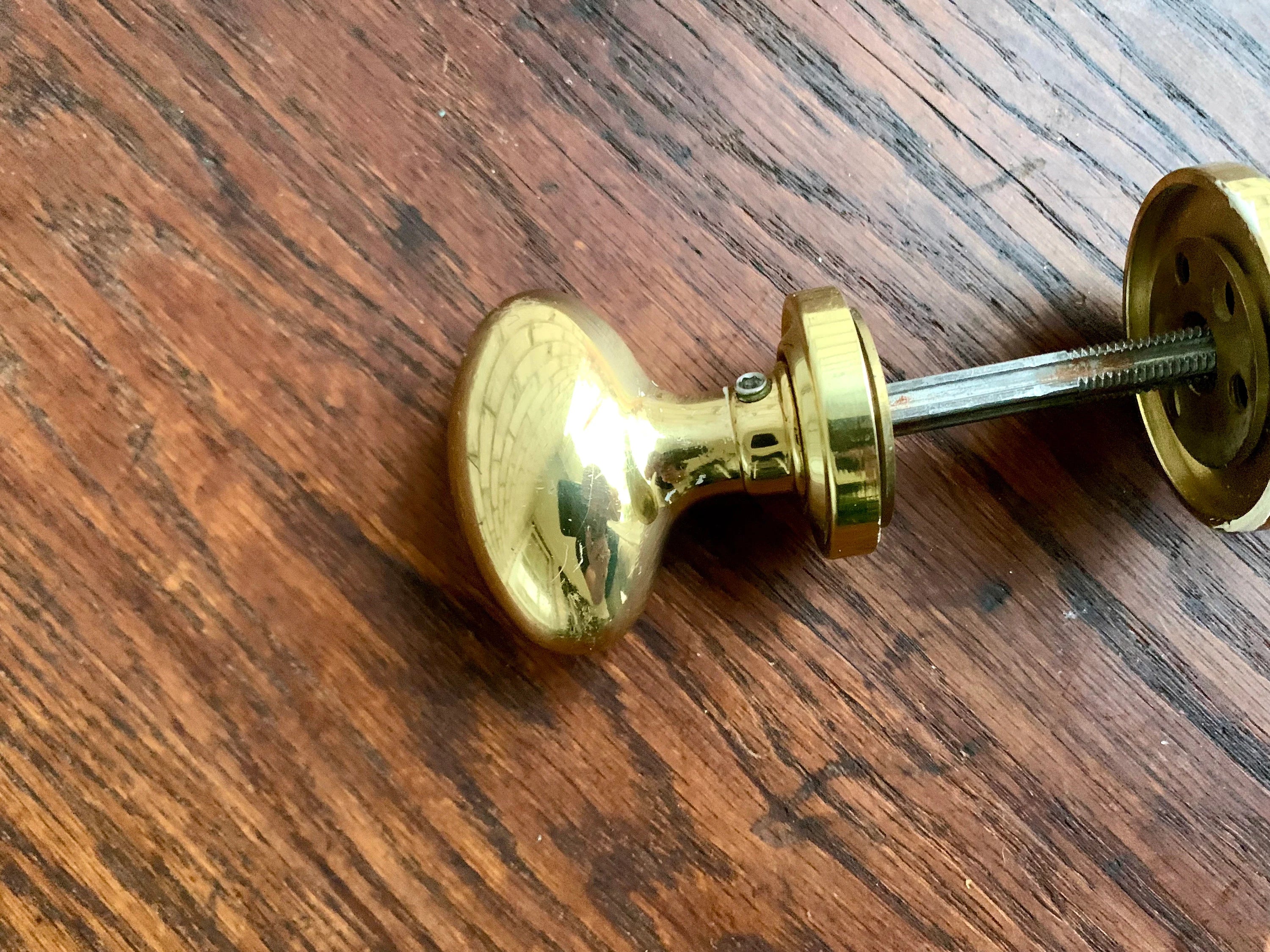 Solid Brass Smooth Oval Door Knobs | Thick Brass Salvaged Door Knobs | Restoration Door Knobs | Antique Style Door Knobs |High End Door Knob