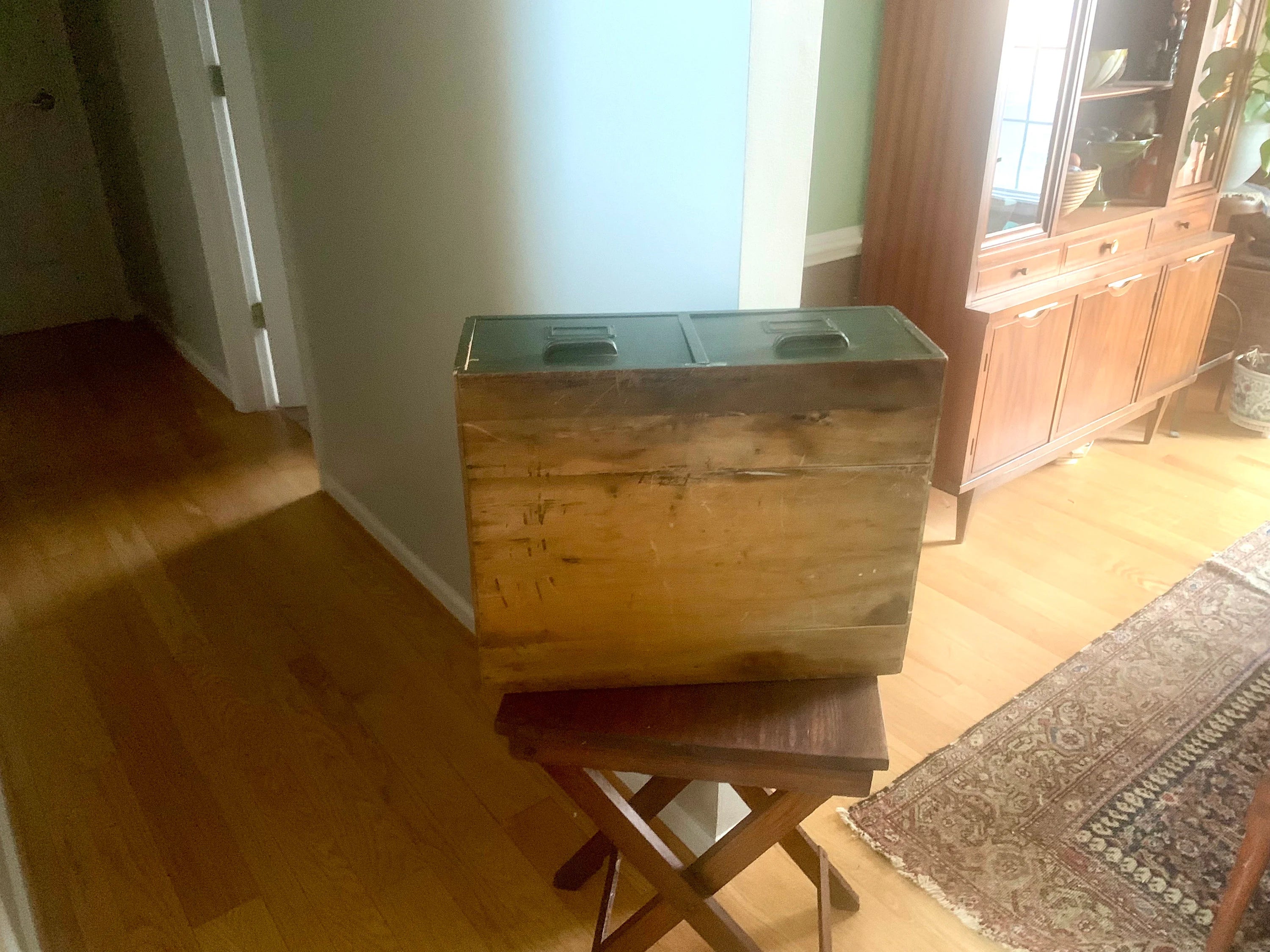 Vtg Wooden Green Card Catalog | Wood Card Catalog Cabinet | Rustic Storage | 2 Drawer Cabinet | Library Card Catalog | Office Decor