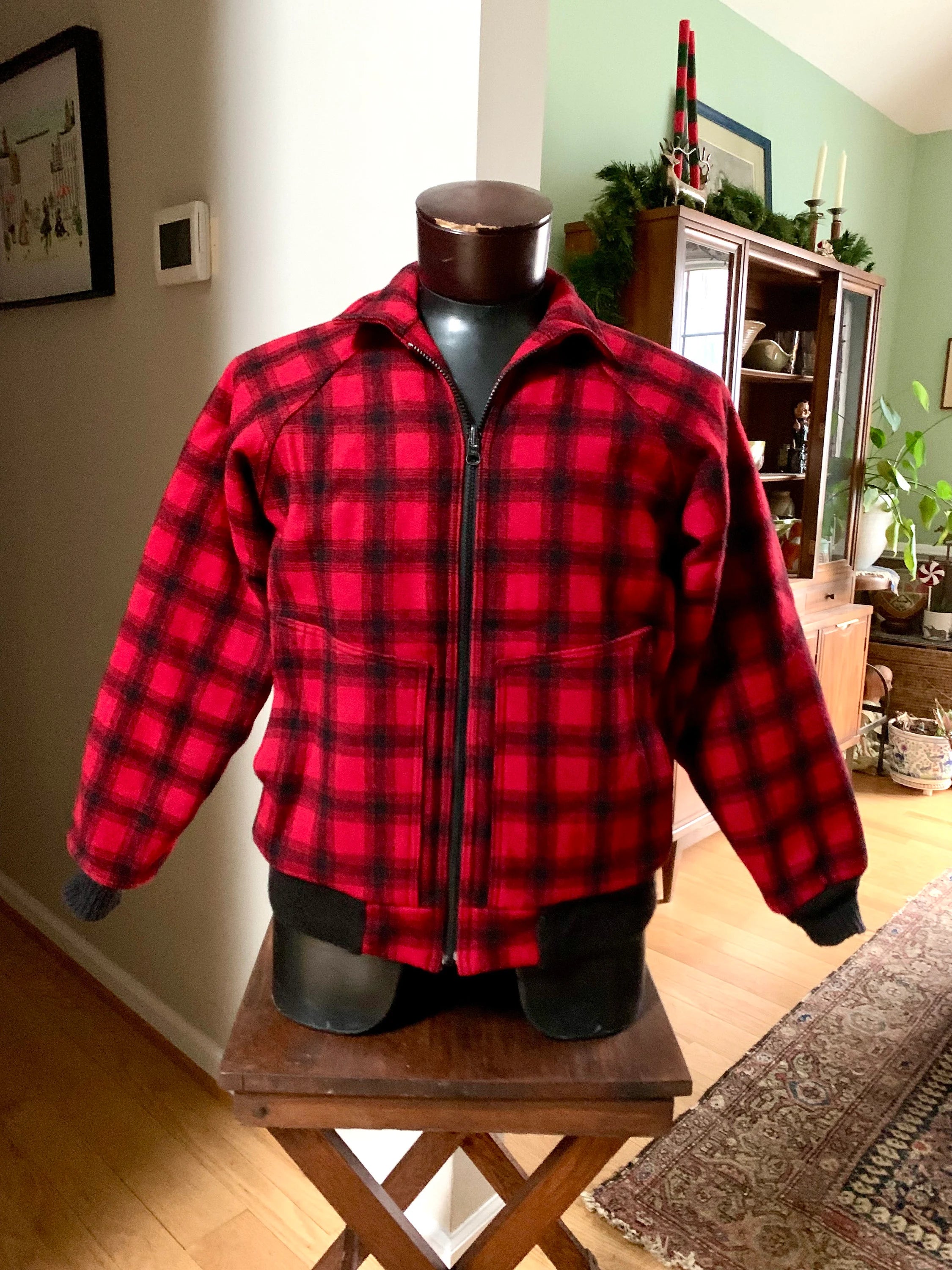 Vtg 80's Woolrich Wool Medium Coat | Woolrich Hunting Jacket | Woolrich 547 Plaid Wool Blend Jacket | Buffalo Plaid Jacket | Made In USA