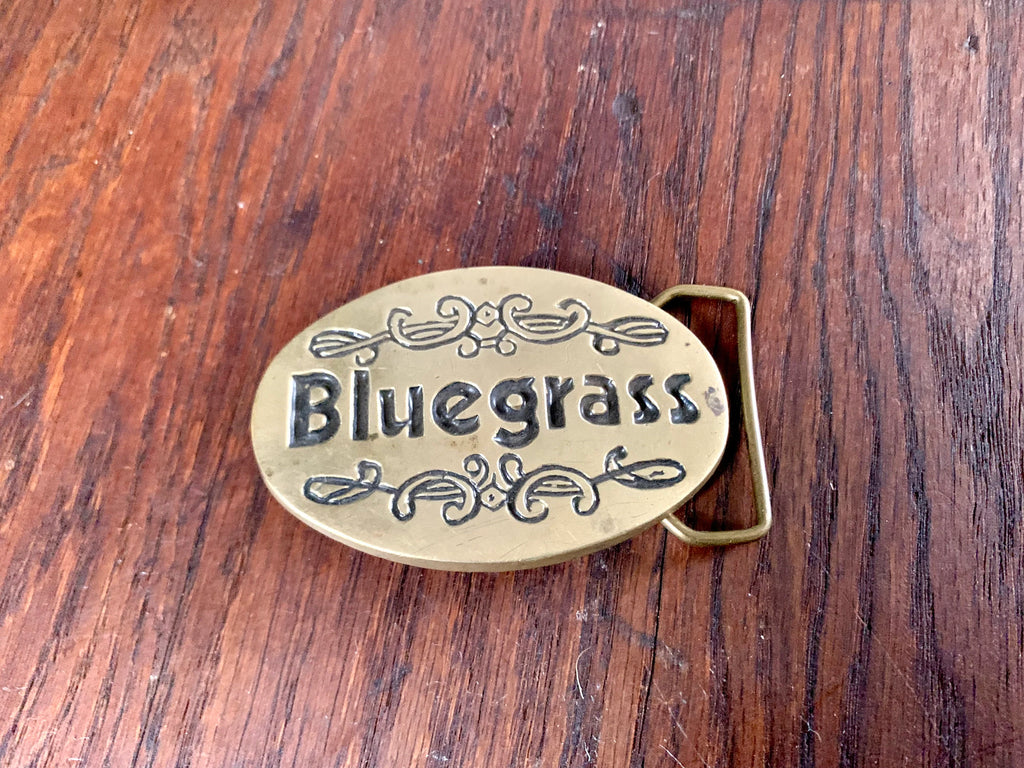 Vtg Solid Brass Bluegrass Belt Buckle | Baron Brass Buckle | Bluegrass Brass Belt Buckle | 1978 Baron Buckle | Bluegrass Music Buckle