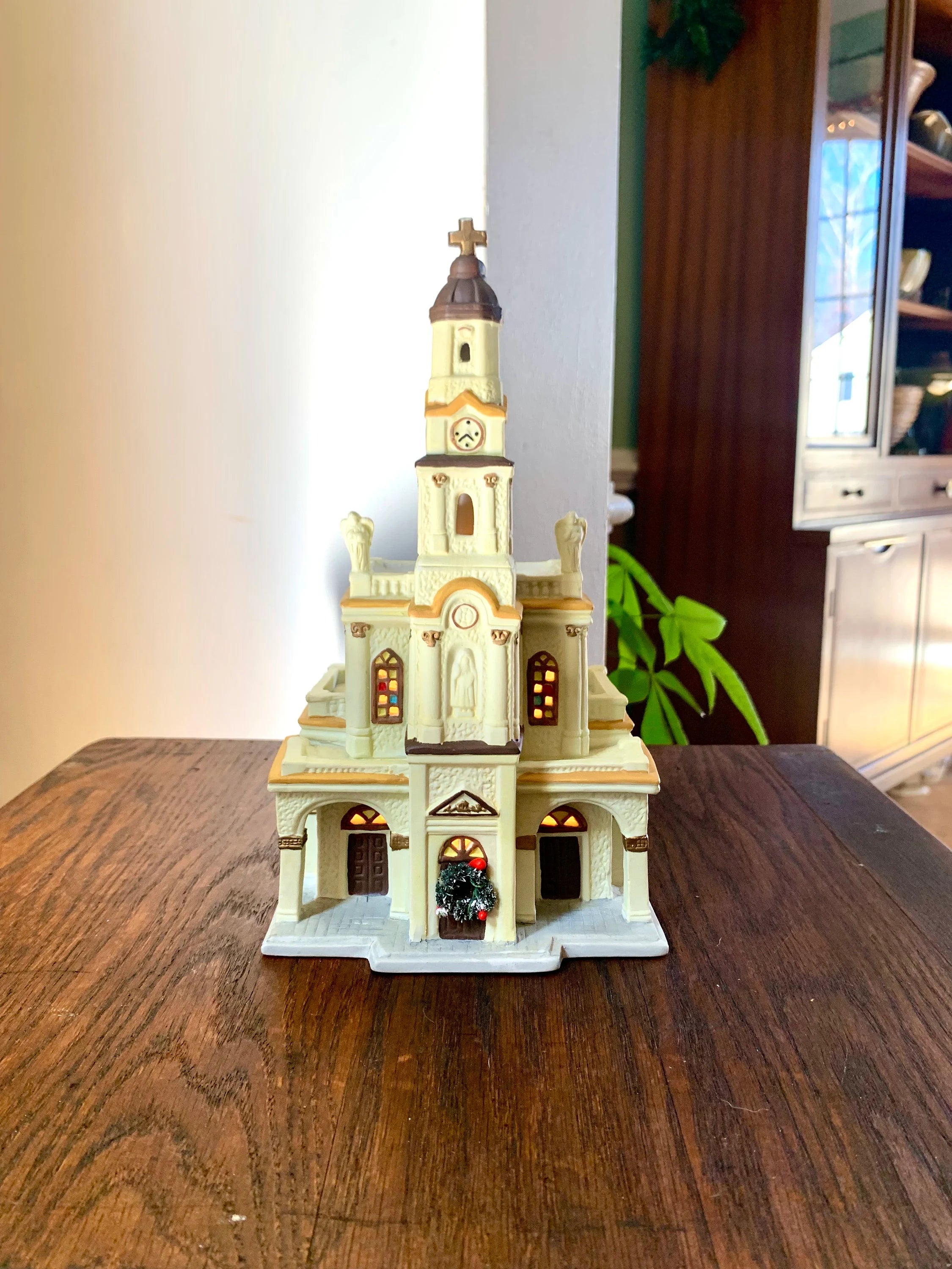 Vtg Noma Light Up Church | Dickensville Collectables Porcelain Lighted Church | 1995 Noma Porcelain Village Church