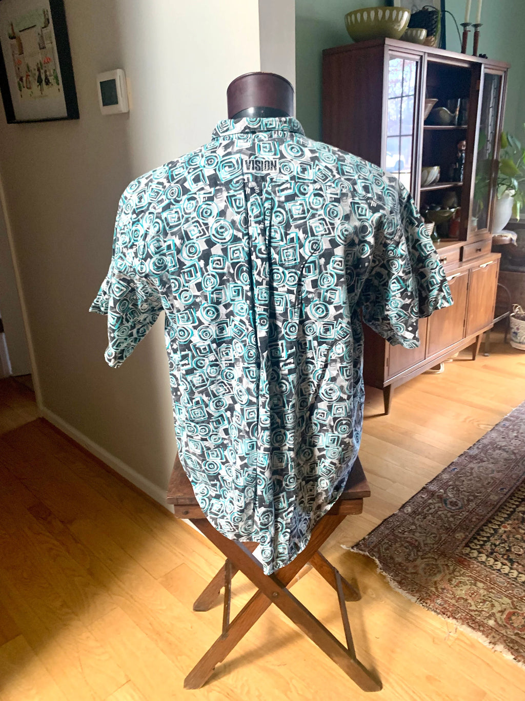 Vtg Vision Street Wear Button Up Shirt | 90's Vision Street Wear Short Sleeve Button Down Shirt | XL Made In USA Skate, Surf Wear