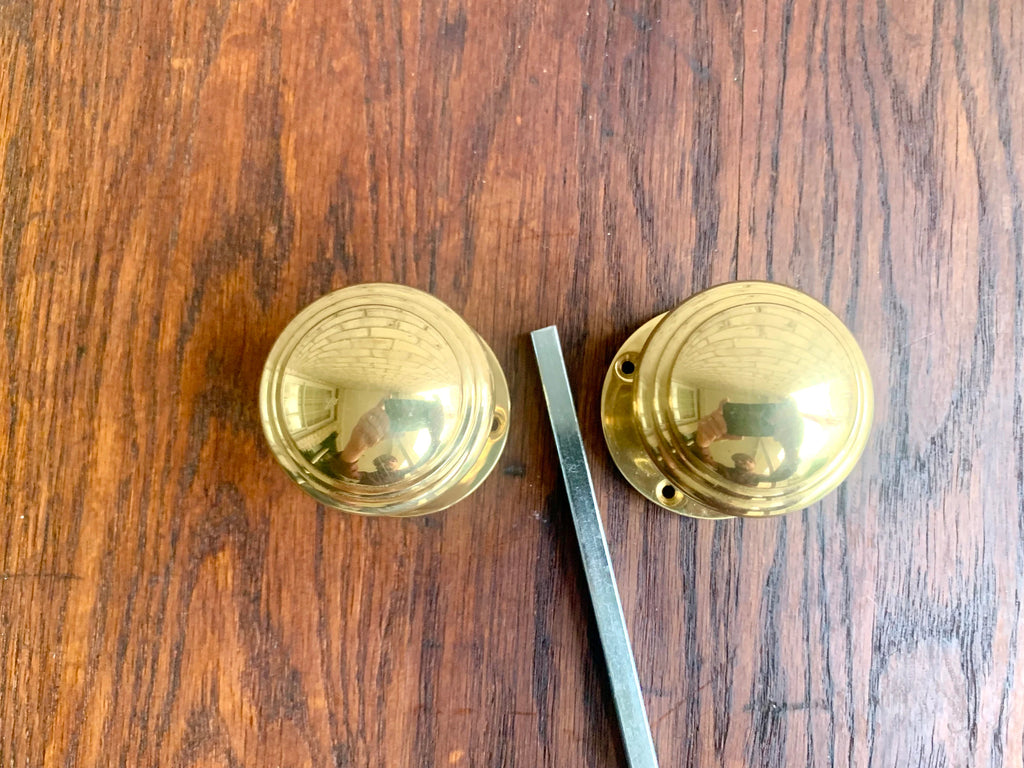 Solid Brass Ornate Brass Door Knobs | Thick Brass Salvaged Door Knobs | Restoration Door Knobs | Antique Style Door Knobs