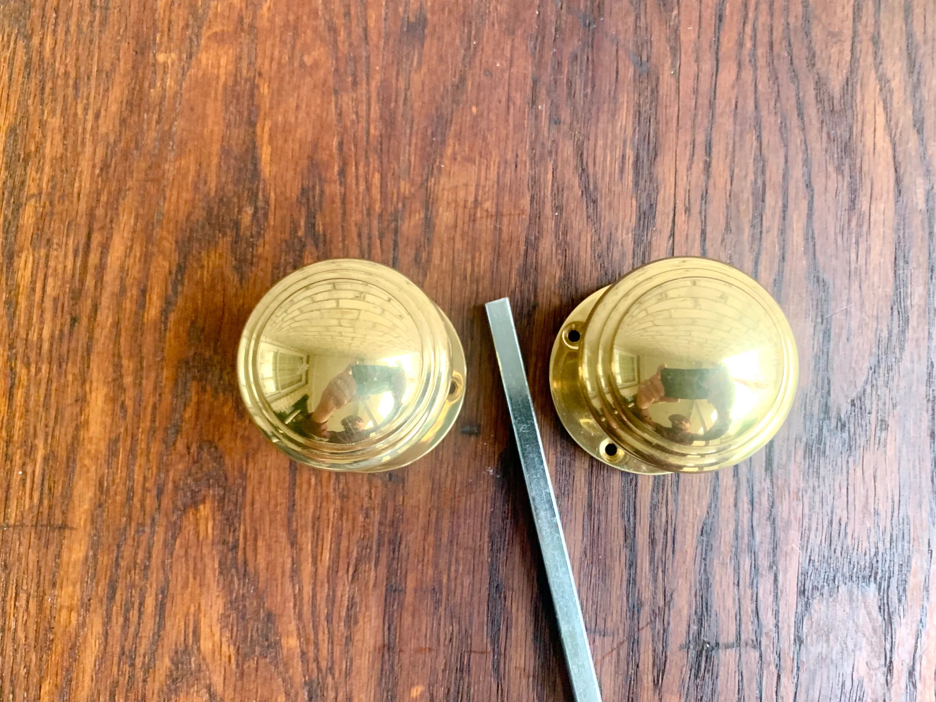 Solid Brass Ornate Brass Door Knobs | Thick Brass Salvaged Door Knobs | Restoration Door Knobs | Antique Style Door Knobs