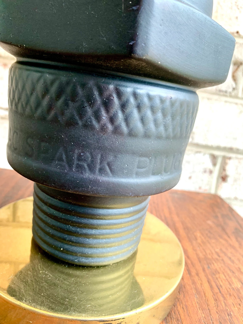 Vtg 1960's Porcelain AC Delco Spark PLug Advertisement Lamp | AC Delco Large Spark Plug Lamp | 60's Advertisement Spark Plug Lamp