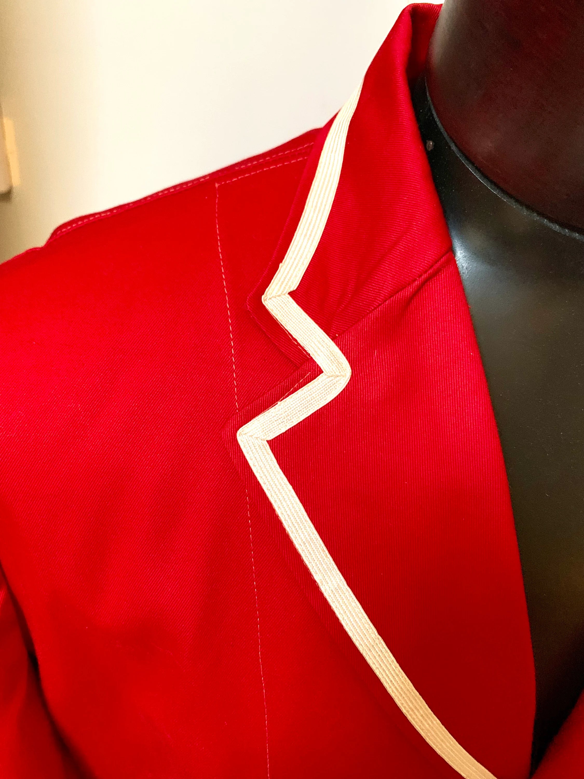 1917 Cornell University Reunion Jacket | Chuck Higbie's Cornell Jacket | Solid Red with White Stripe 1917 Cornell University Jacket