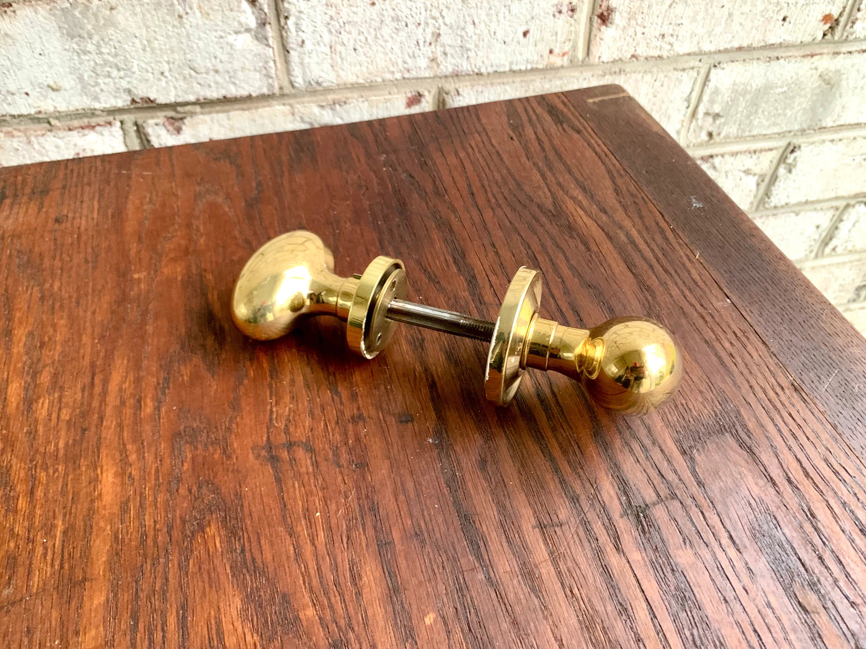 Solid Brass Smooth Oval Door Knobs | Thick Brass Salvaged Door Knobs | Restoration Door Knobs | Antique Style Door Knobs |High End Door Knob