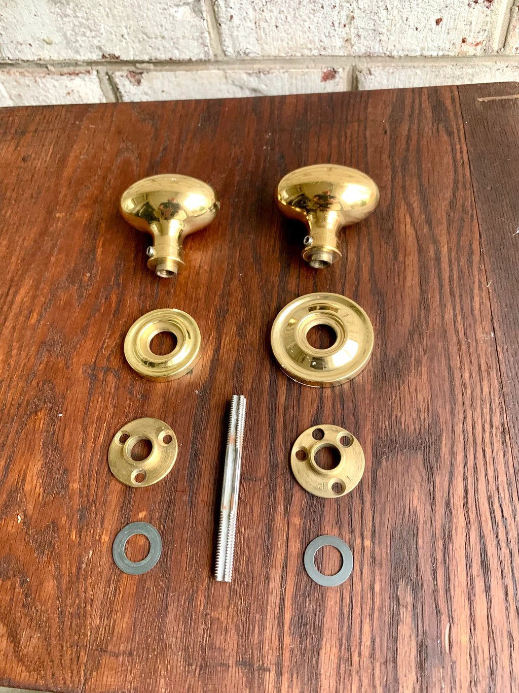 Solid Brass Smooth Oval Door Knobs | Thick Brass Salvaged Door Knobs | Restoration Door Knobs | Antique Style Door Knobs |High End Door Knob