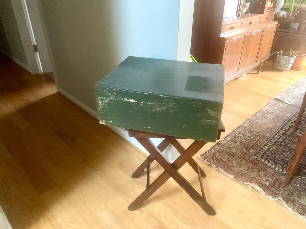 Vtg Wooden Green Card Catalog | Wood Card Catalog Cabinet | Rustic Storage | 2 Drawer Cabinet | Library Card Catalog | Office Decor