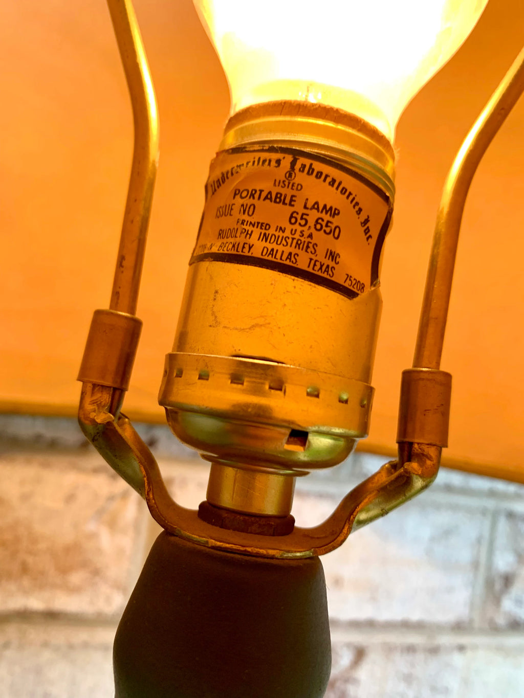 Vtg 1960's Porcelain AC Delco Spark PLug Advertisement Lamp | AC Delco Large Spark Plug Lamp | 60's Advertisement Spark Plug Lamp