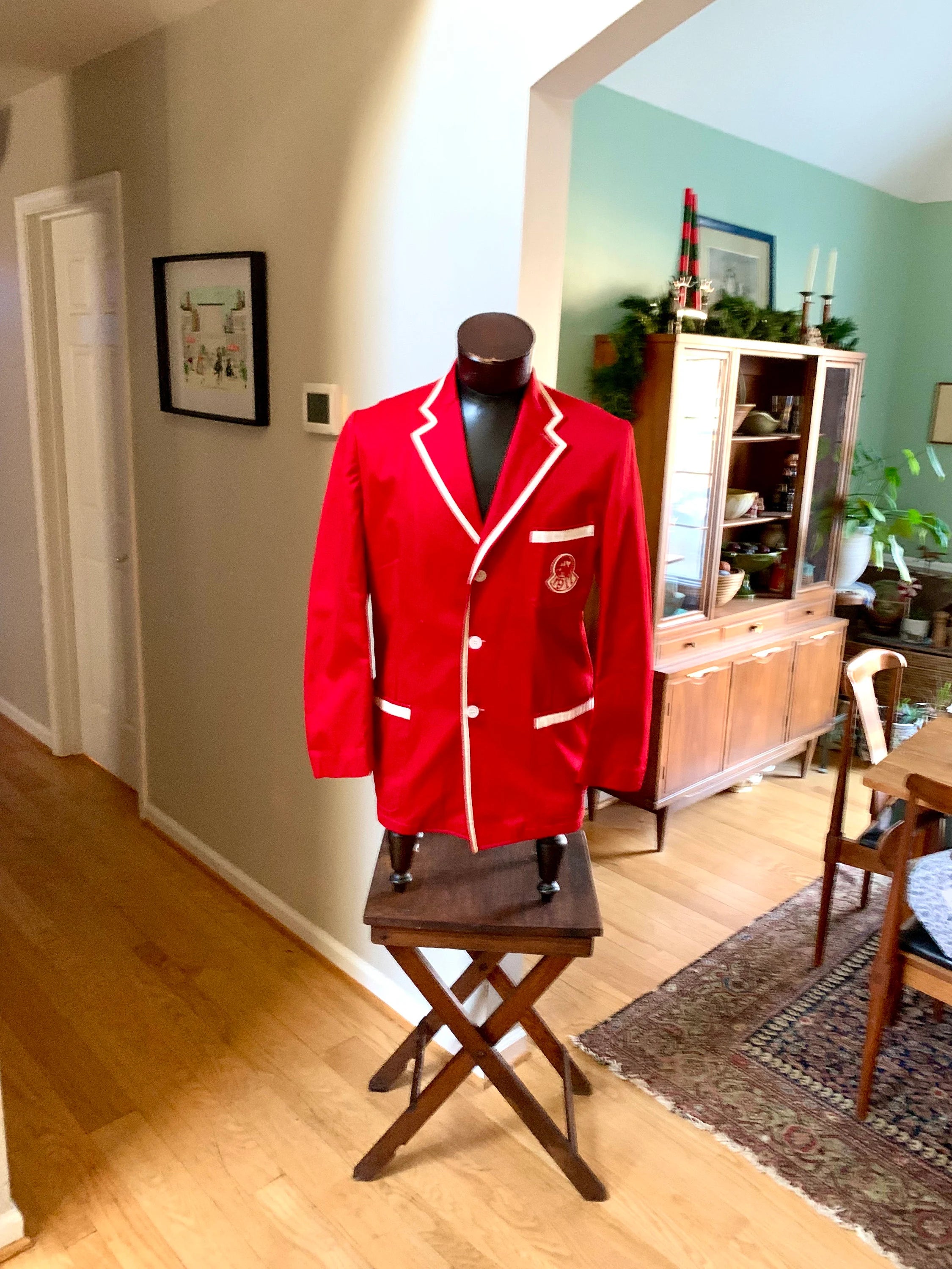 1917 Cornell University Reunion Jacket | Chuck Higbie's Cornell Jacket | Solid Red with White Stripe 1917 Cornell University Jacket