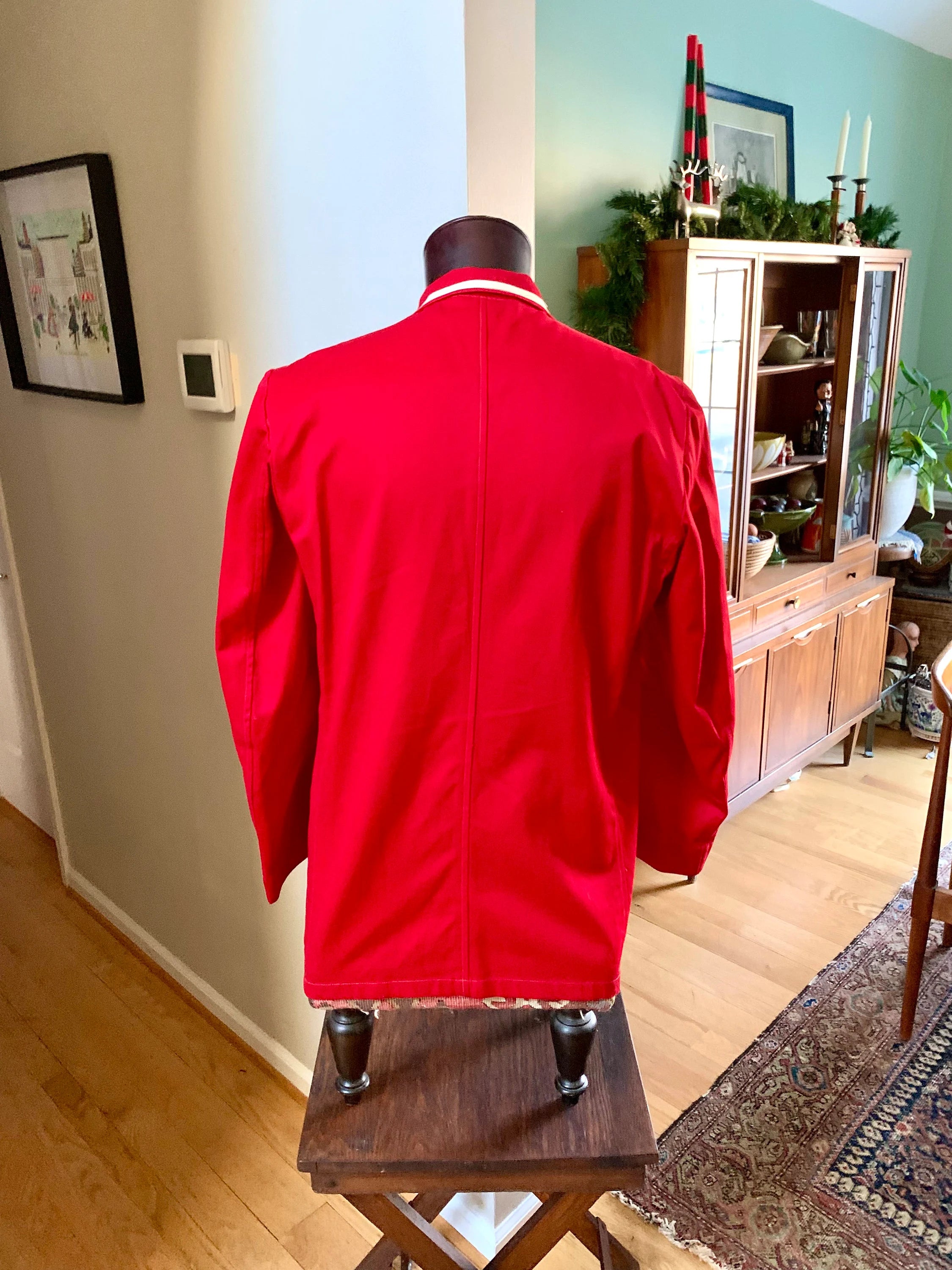 1917 Cornell University Reunion Jacket | Chuck Higbie's Cornell Jacket | Solid Red with White Stripe 1917 Cornell University Jacket