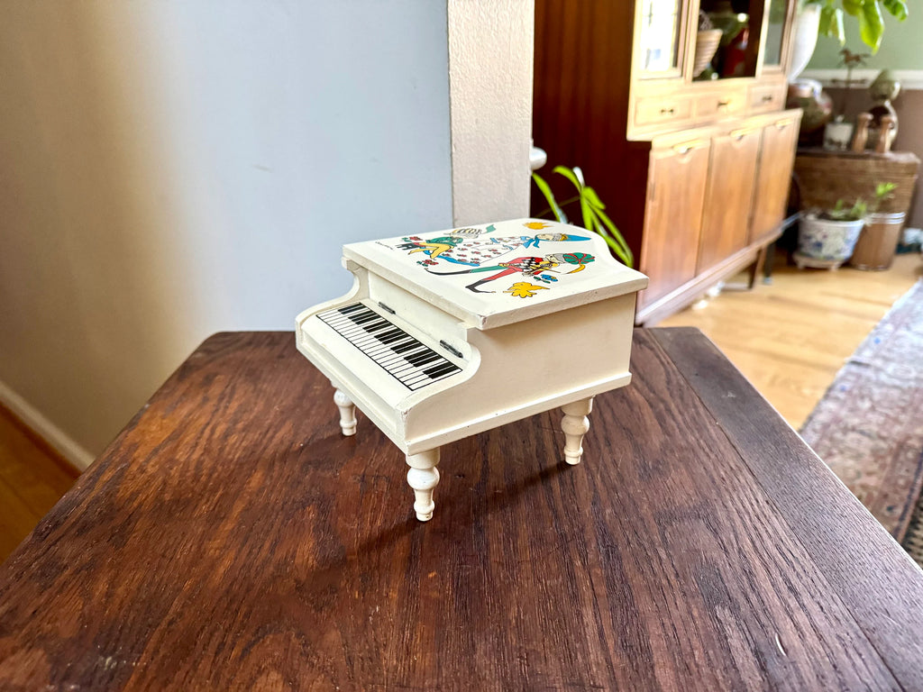 Vintage Piano Jewelry Box | Japan Piano Jewelry Box | Musical Piano Jewelry Box | Piano Music Box | Christiane Painted Piano Music Box