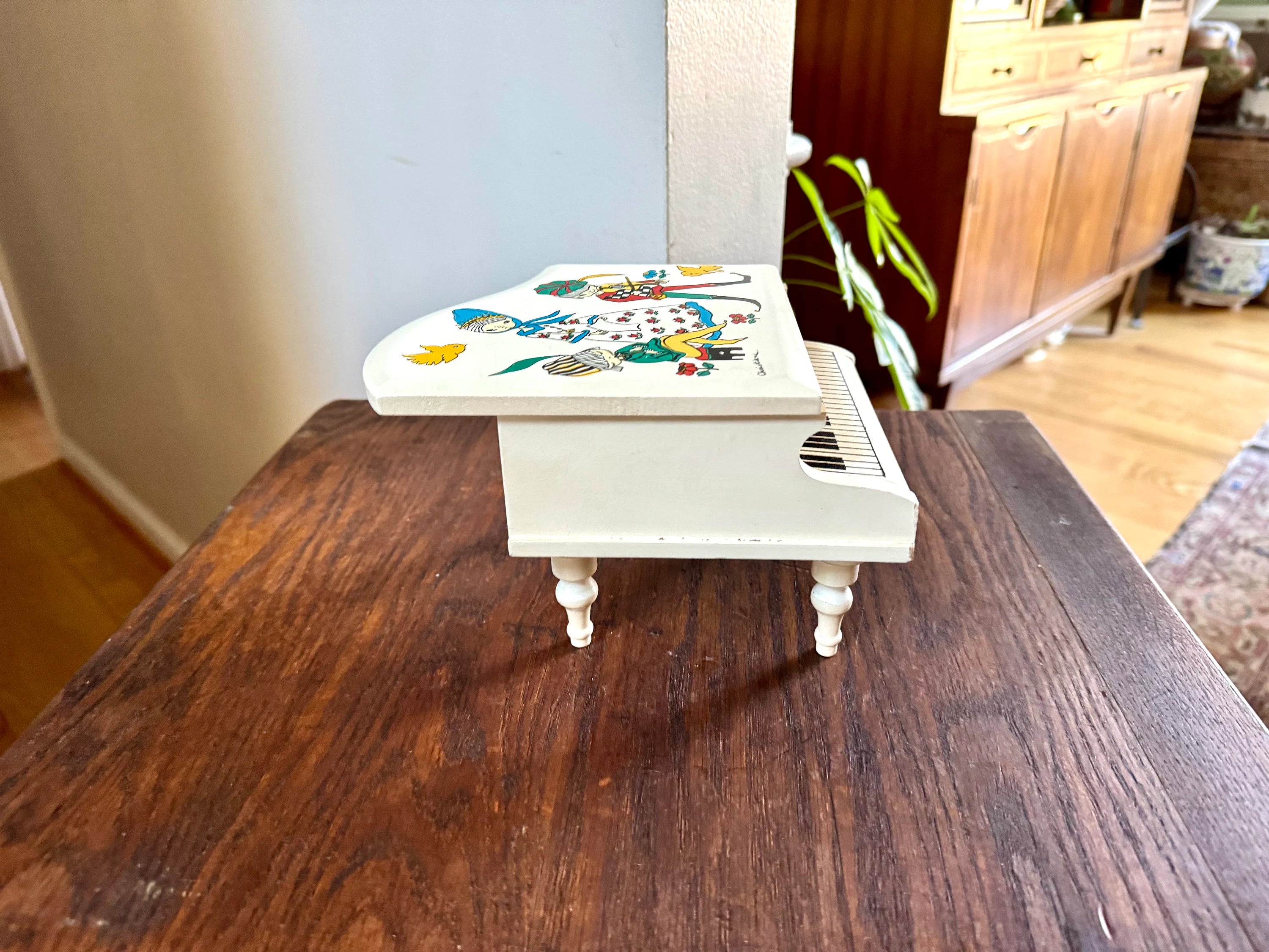 Vintage Piano Jewelry Box | Japan Piano Jewelry Box | Musical Piano Jewelry Box | Piano Music Box | Christiane Painted Piano Music Box
