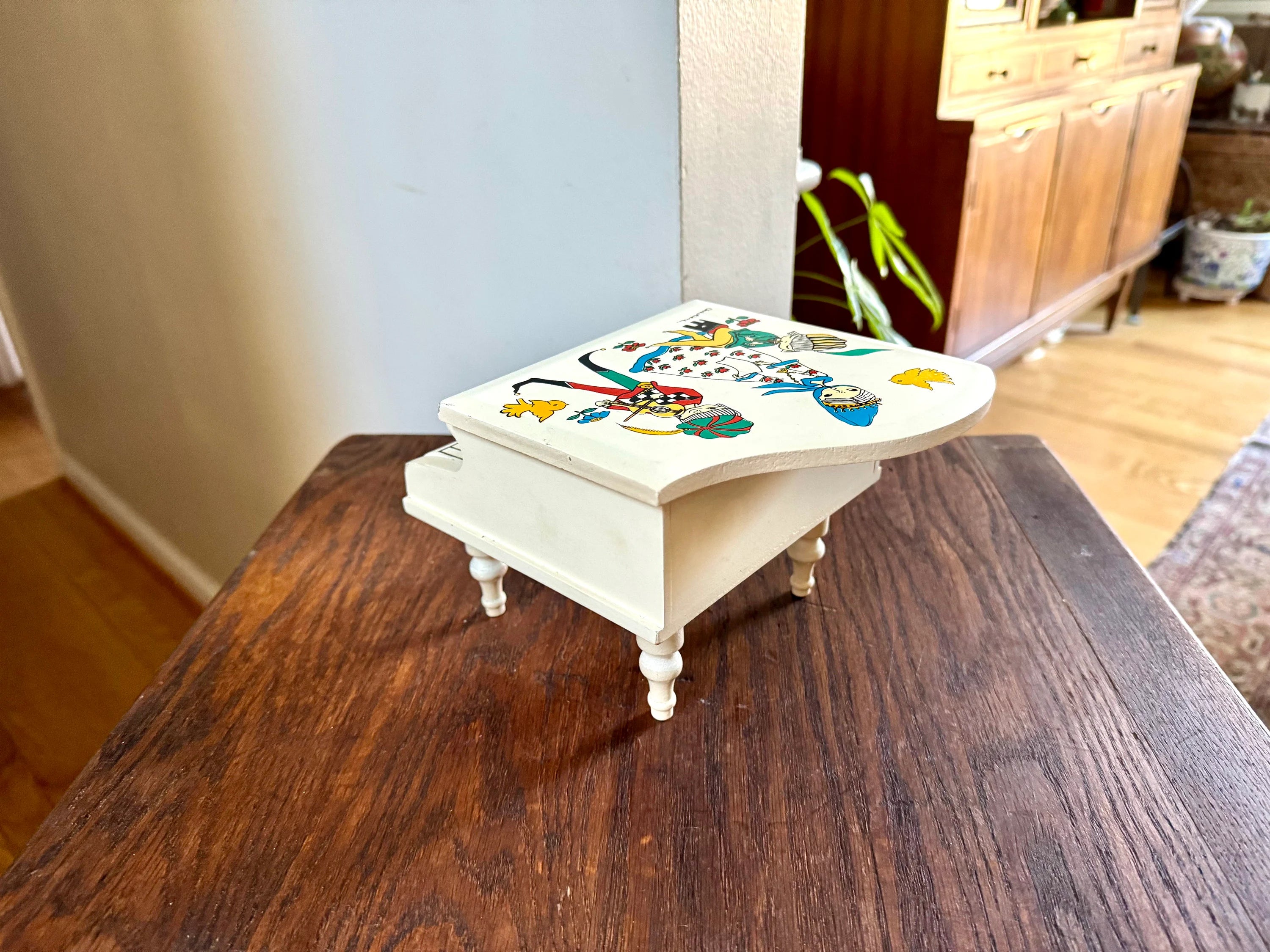 Vintage Piano Jewelry Box | Japan Piano Jewelry Box | Musical Piano Jewelry Box | Piano Music Box | Christiane Painted Piano Music Box