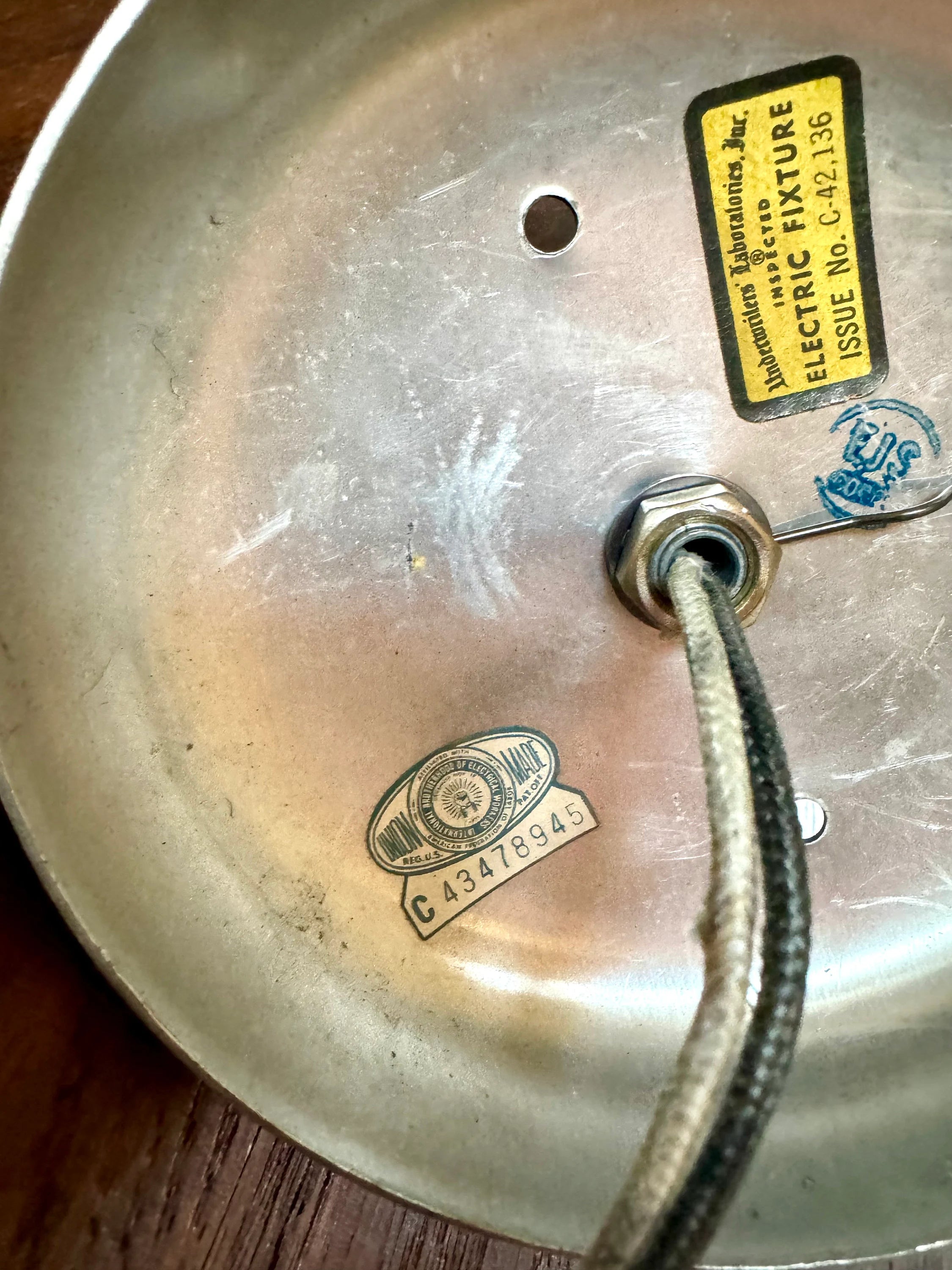 Vintage Modern Wall Lamp | Mid Century Modern Raw Metal Wall Lamp |  Raw Metal Modernist Wall Light | Atomic Wall Sconce | Space Age Lamp