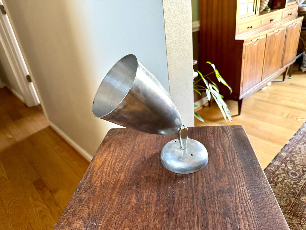 Vintage Modern Wall Lamp | Mid Century Modern Raw Metal Wall Lamp |  Raw Metal Modernist Wall Light | Atomic Wall Sconce | Space Age Lamp