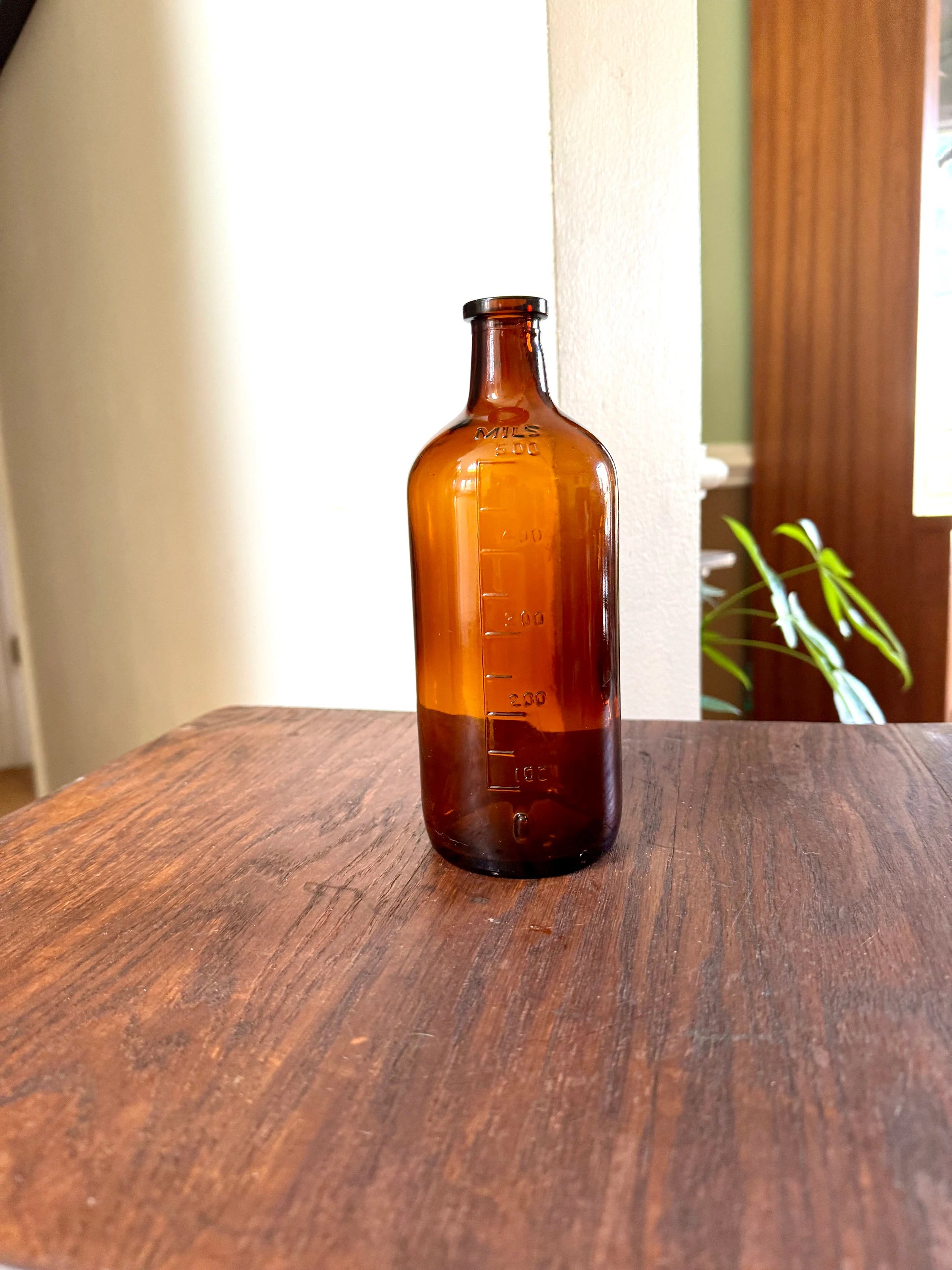 Vintage Owens-Illinois Amber Glass Medicine Bottle | Amber Apothecary Bottle | 500 MILS Medicine Bottle | Collectible Antique Bottle