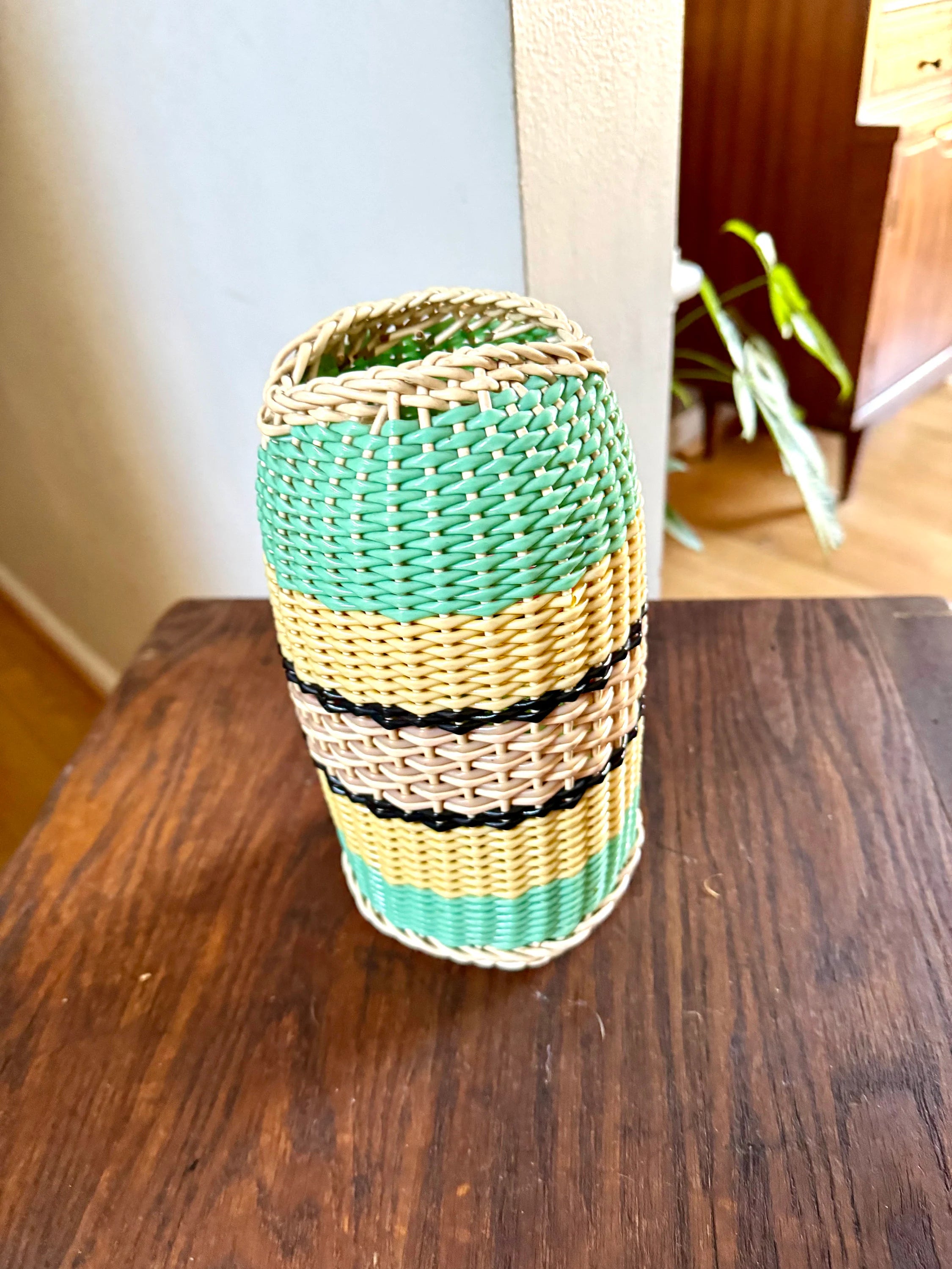 Vintage Syphon Bottle Woven Cover | Bottle Cover | Woven Bottle Cover | Decorative Syphon Bottle Sleeve | Colorful Bottle Cozie