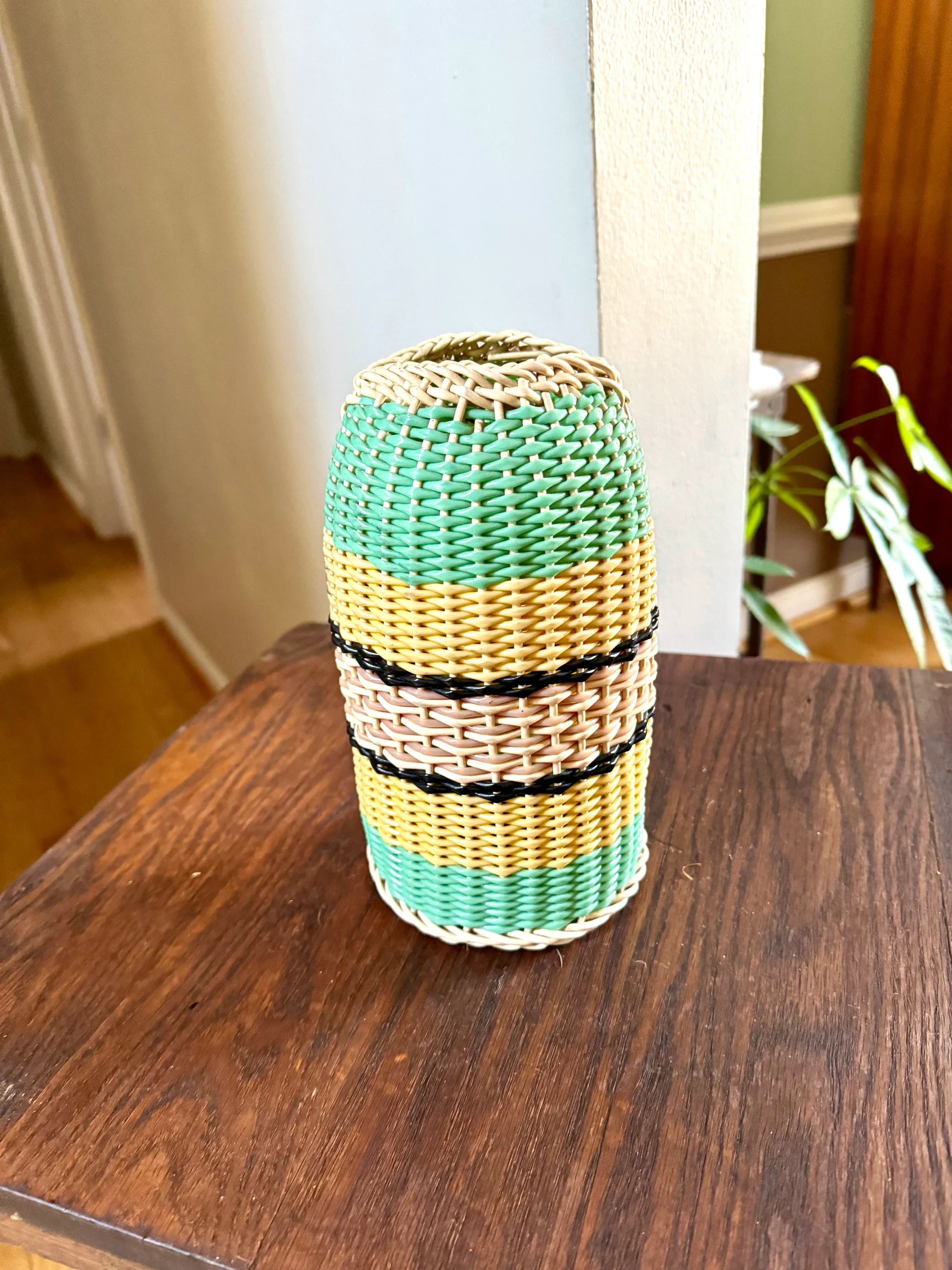 Vintage Syphon Bottle Woven Cover | Bottle Cover | Woven Bottle Cover | Decorative Syphon Bottle Sleeve | Colorful Bottle Cozie