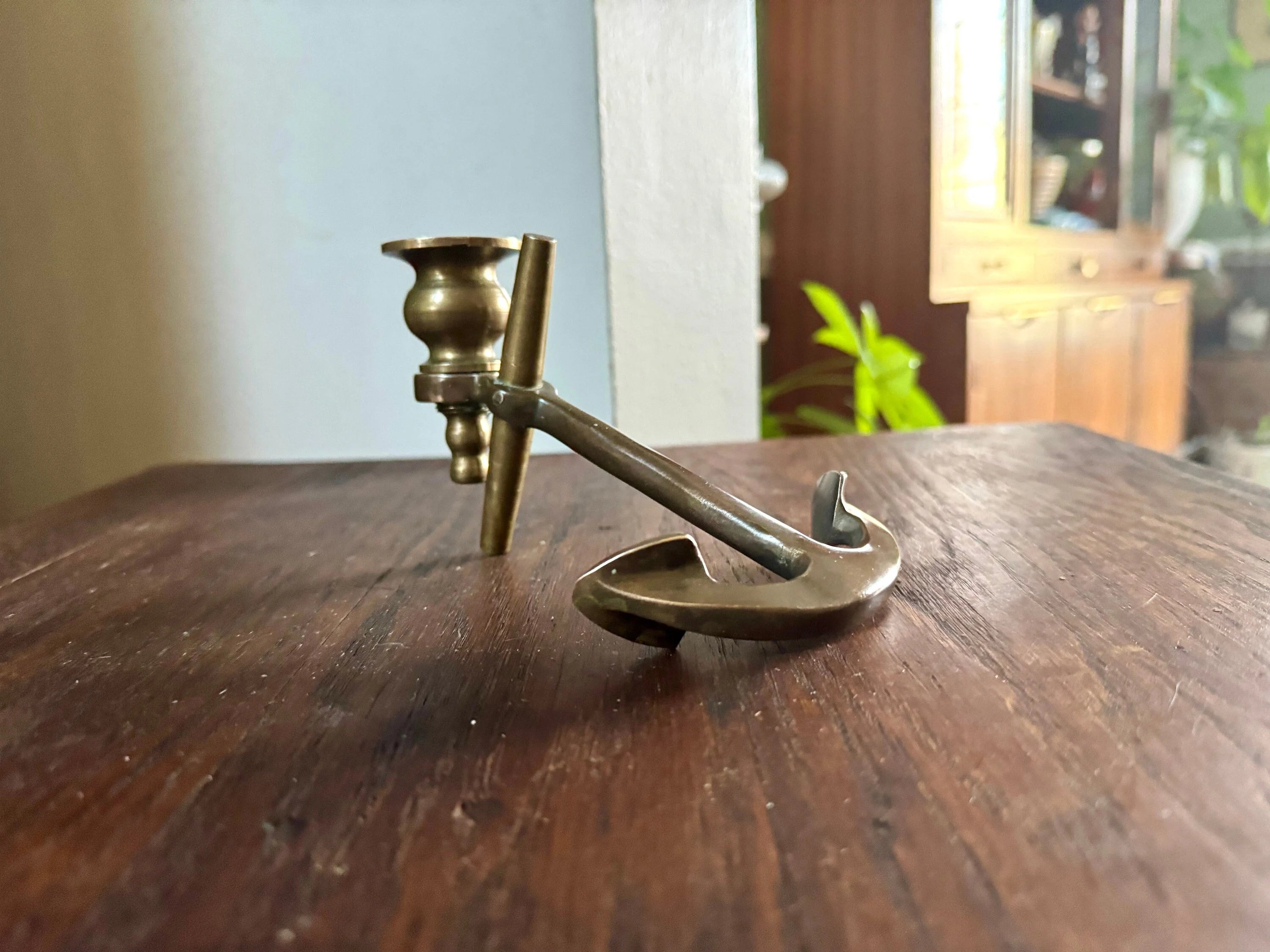 Solid Brass Yachtsman Anchor Candle Holder| Vintage Brass Boat Anchor Candlestick | Brass Nautical Decor | Beach House Decor | Cottage Decor