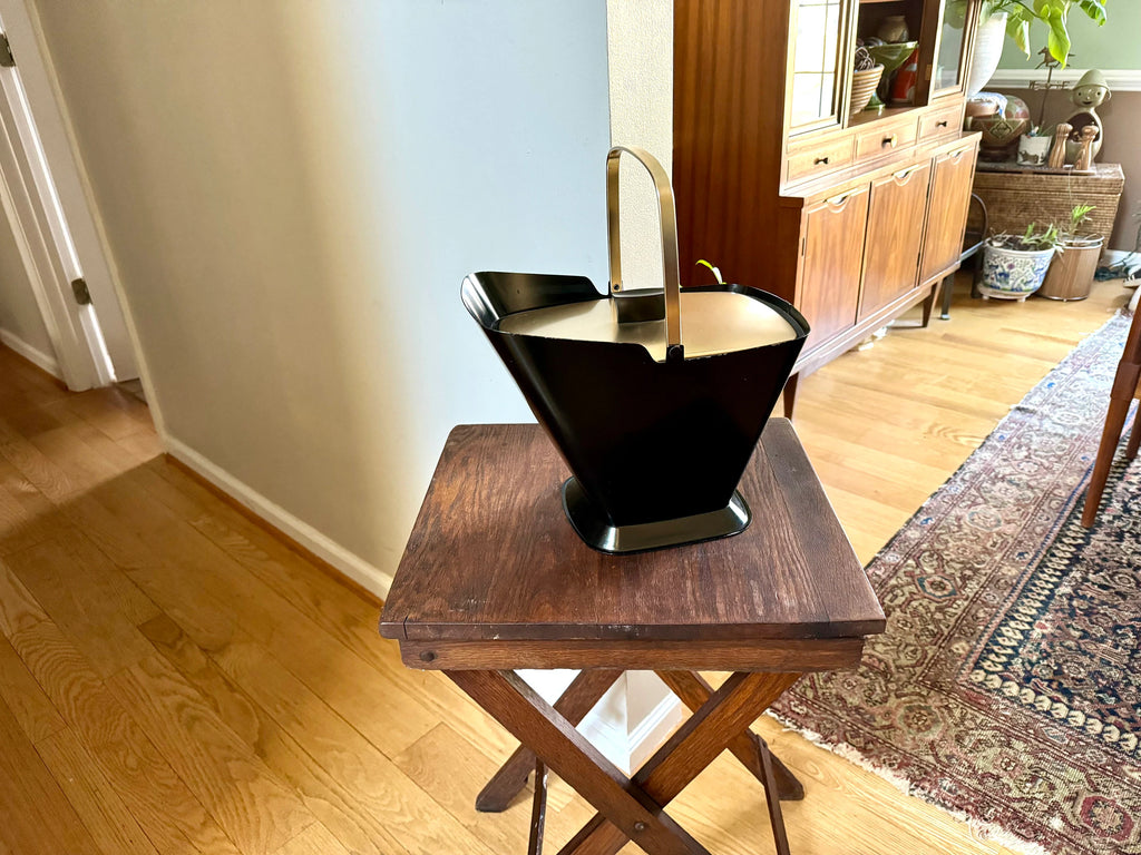 Vintage Metal Coal Scuttle Ice Bucket | West Bend Ice Bucket | MCM Ice Bucket | Coal Scuttle Ice Bucket