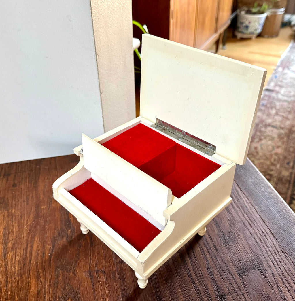 Vintage Piano Jewelry Box | Japan Piano Jewelry Box | Musical Piano Jewelry Box | Piano Music Box | Christiane Painted Piano Music Box