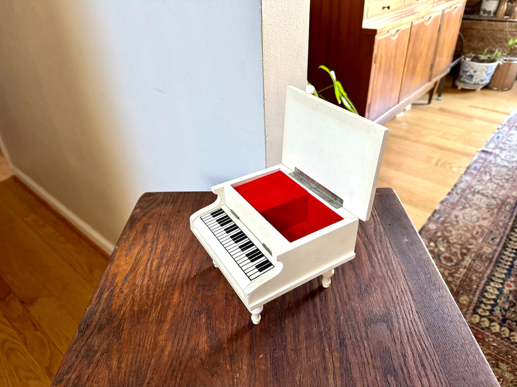 Vintage Piano Jewelry Box | Japan Piano Jewelry Box | Musical Piano Jewelry Box | Piano Music Box | Christiane Painted Piano Music Box