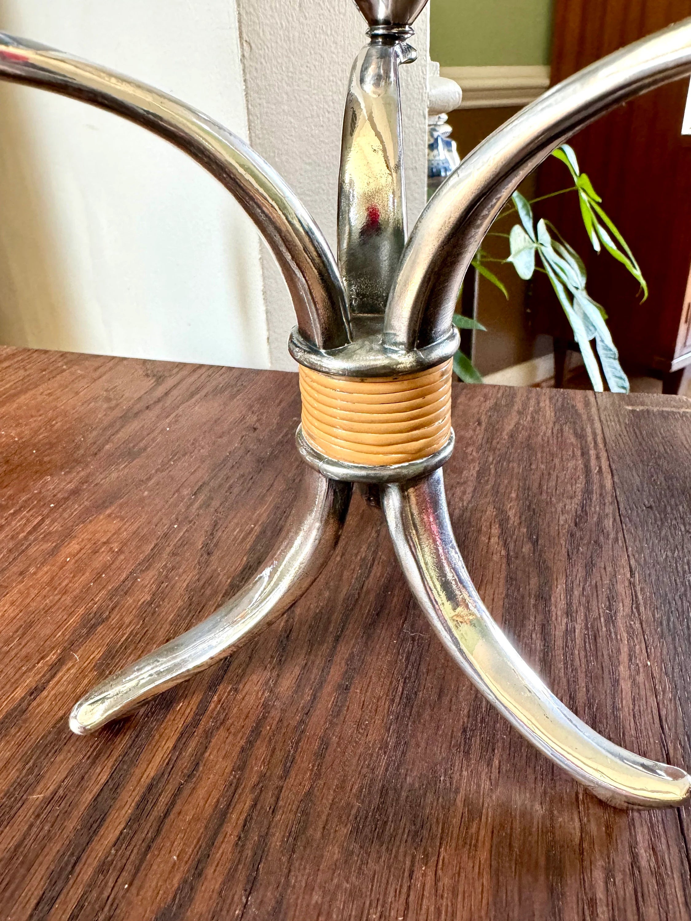 Vintage Pair of Rogers Bros. "Flair" Candlestick Holders | MCM Candle Holders | Tripod Candlestick Holders | 1847 Roger Bros. Candle Holders