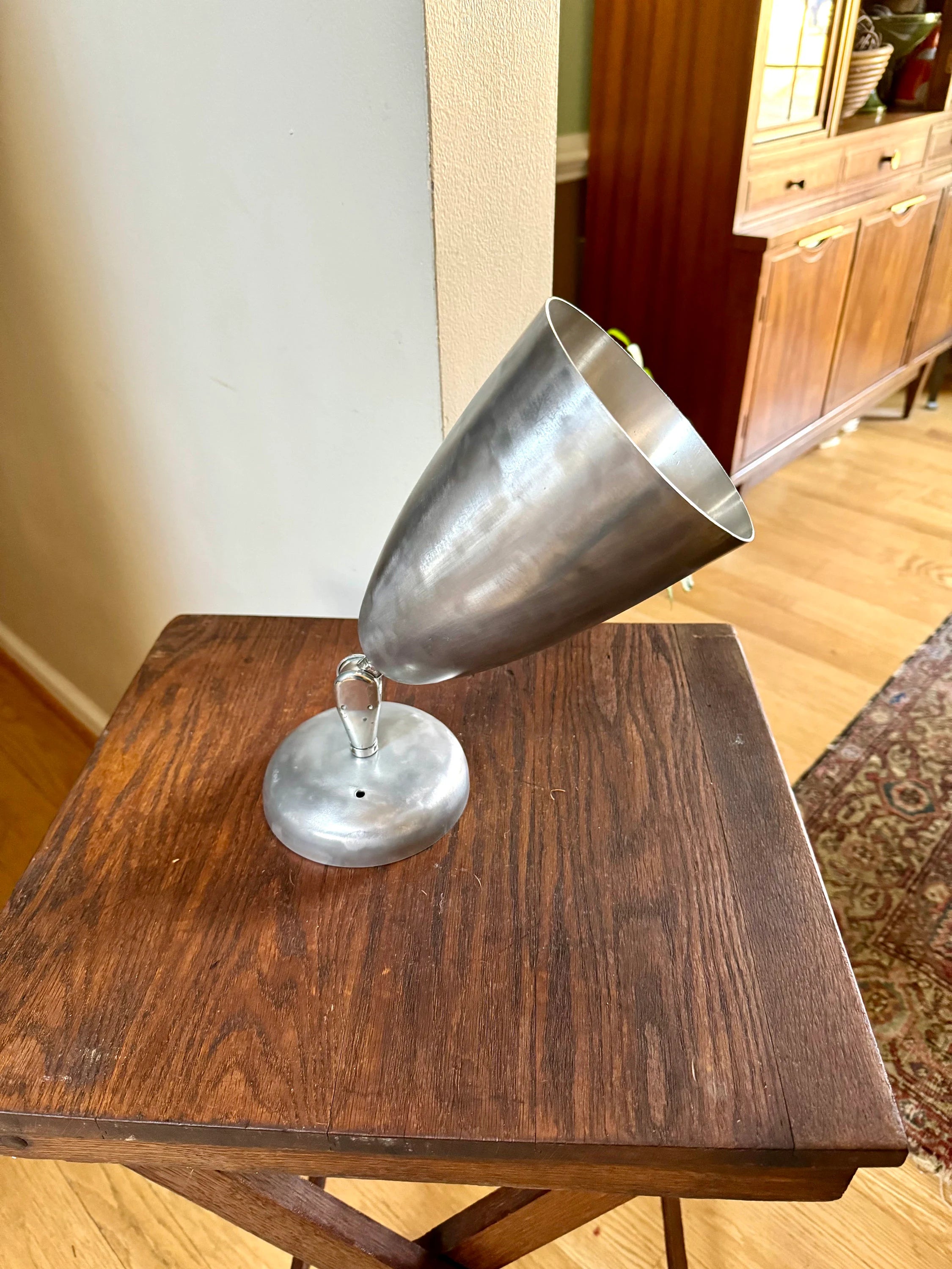 Vintage Modern Wall Lamp | Mid Century Modern Raw Metal Wall Lamp |  Raw Metal Modernist Wall Light | Atomic Wall Sconce | Space Age Lamp