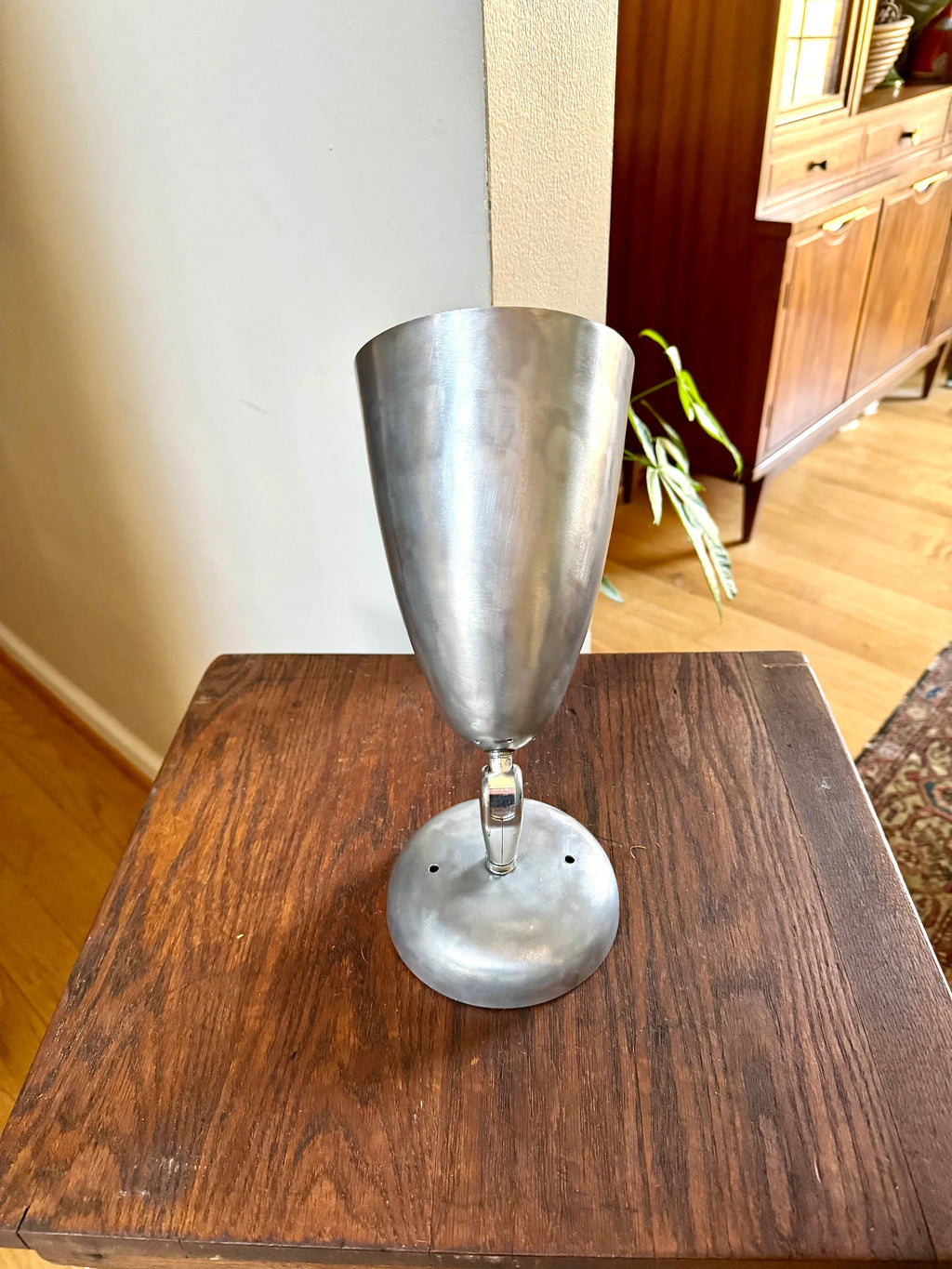 Vintage Modern Wall Lamp | Mid Century Modern Raw Metal Wall Lamp |  Raw Metal Modernist Wall Light | Atomic Wall Sconce | Space Age Lamp