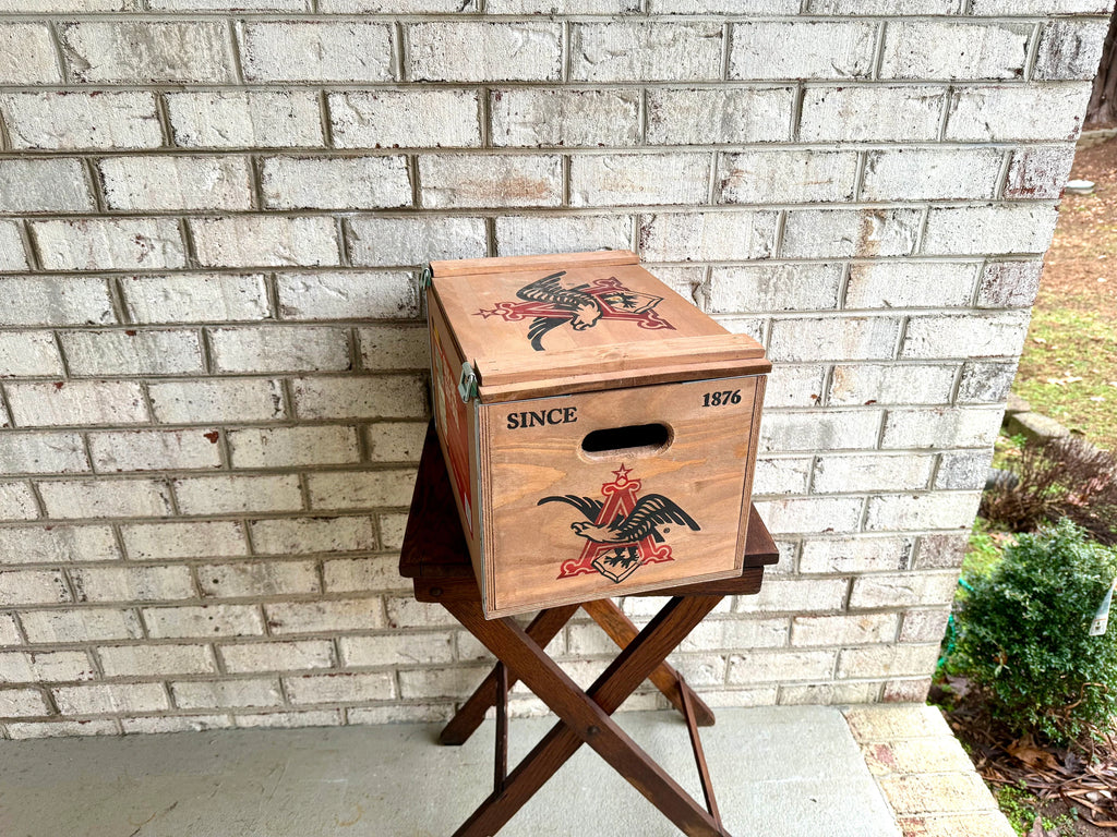 Repop Budweiser Wood Crate | Vintage Anheuser-Busch Beer Wood Crate | Budweiser Lager Shipping Box | Bud Beer Crate | Beer Advertisement Box