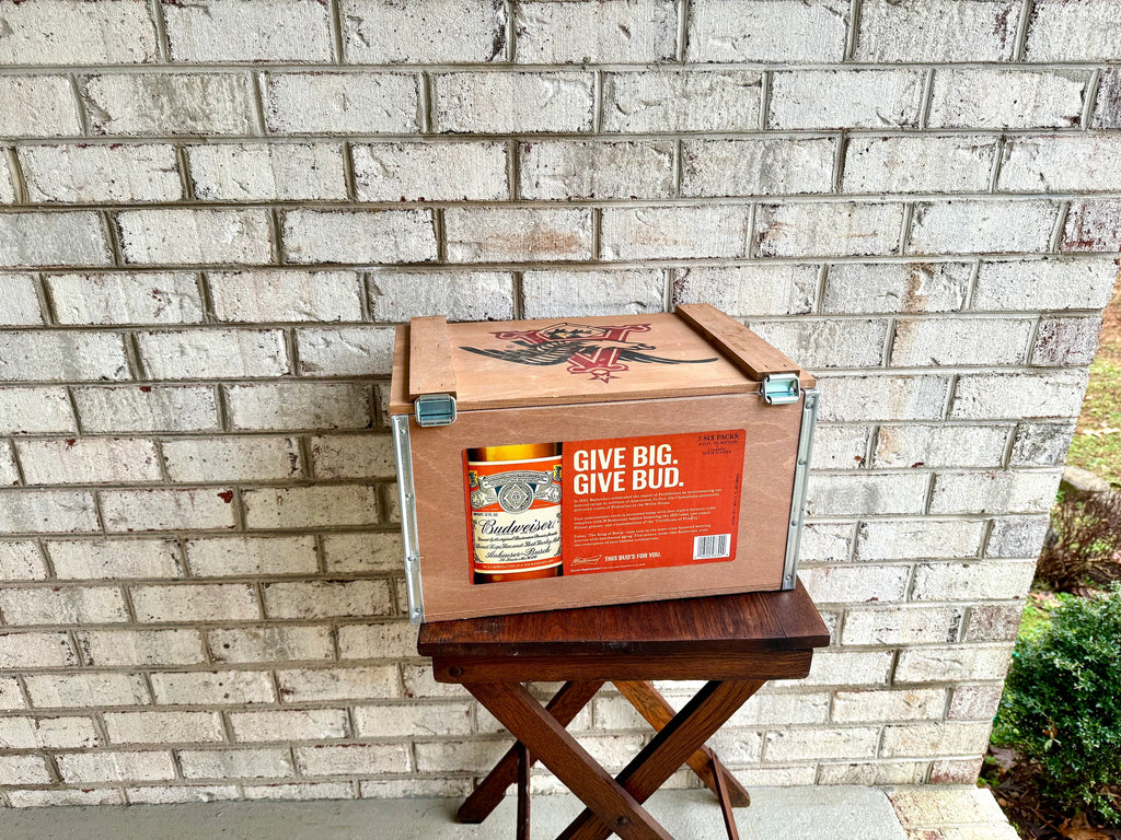 Repop Budweiser Wood Crate | Vintage Anheuser-Busch Beer Wood Crate | Budweiser Lager Shipping Box | Bud Beer Crate | Beer Advertisement Box