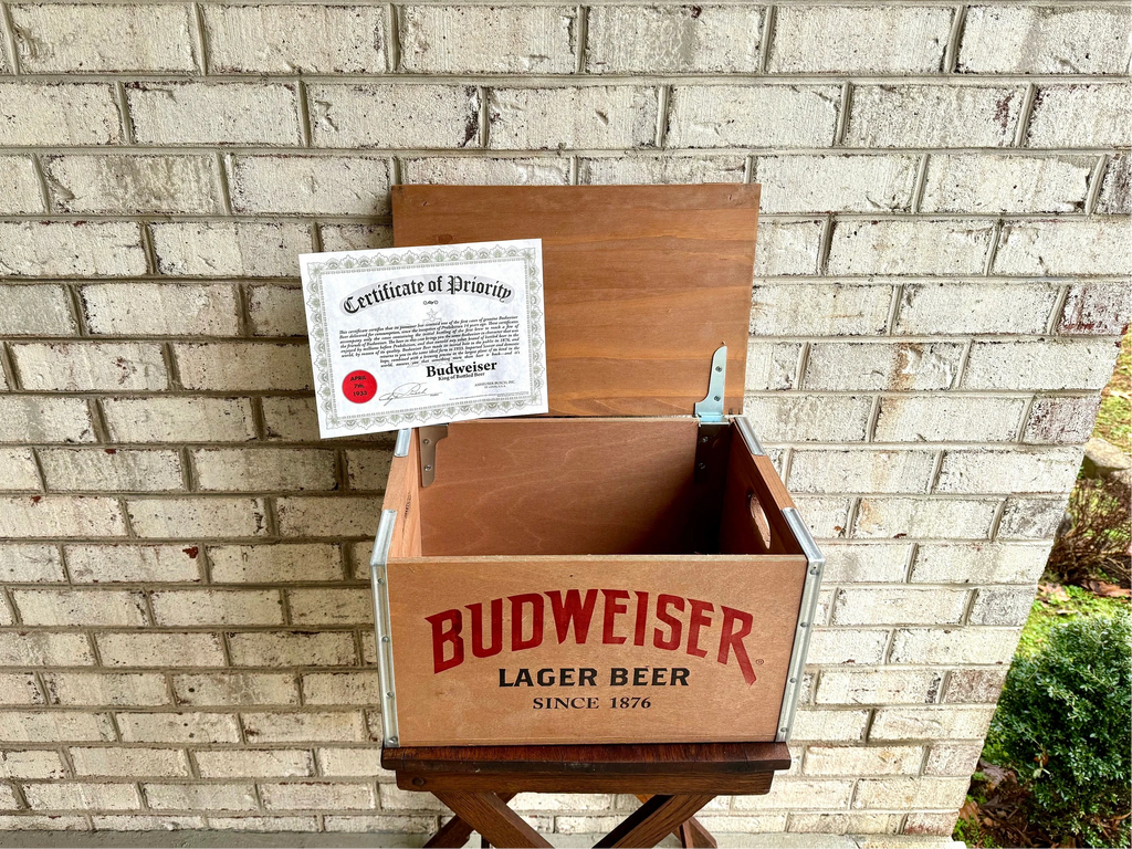 Repop Budweiser Wood Crate | Vintage Anheuser-Busch Beer Wood Crate | Budweiser Lager Shipping Box | Bud Beer Crate | Beer Advertisement Box