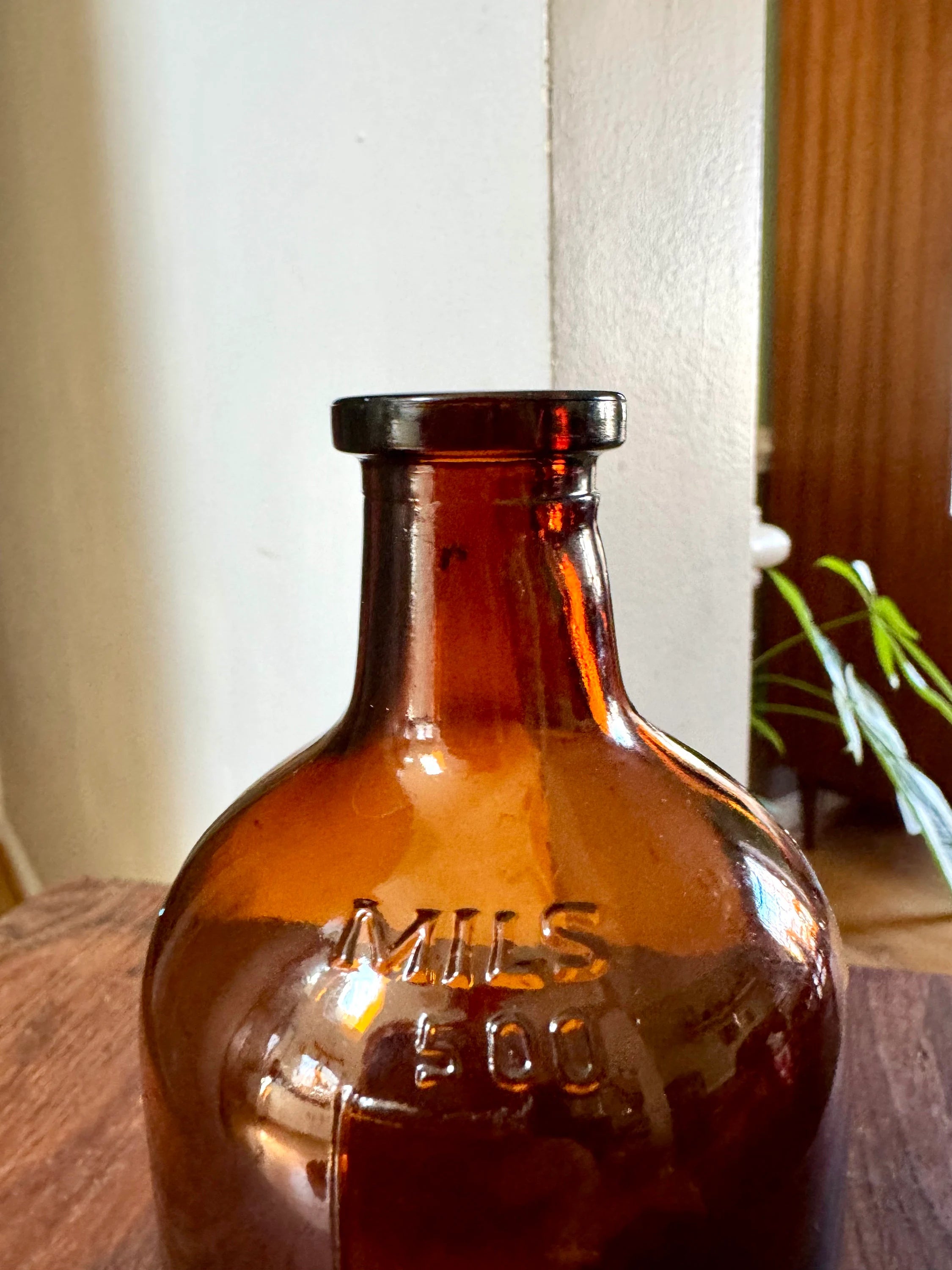 Vintage Owens-Illinois Amber Glass Medicine Bottle | Amber Apothecary Bottle | 500 MILS Medicine Bottle | Collectible Antique Bottle