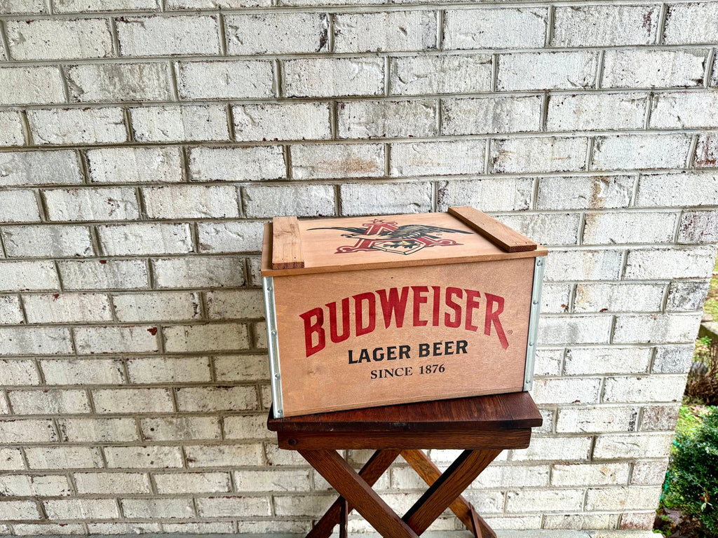 Repop Budweiser Wood Crate | Vintage Anheuser-Busch Beer Wood Crate | Budweiser Lager Shipping Box | Bud Beer Crate | Beer Advertisement Box