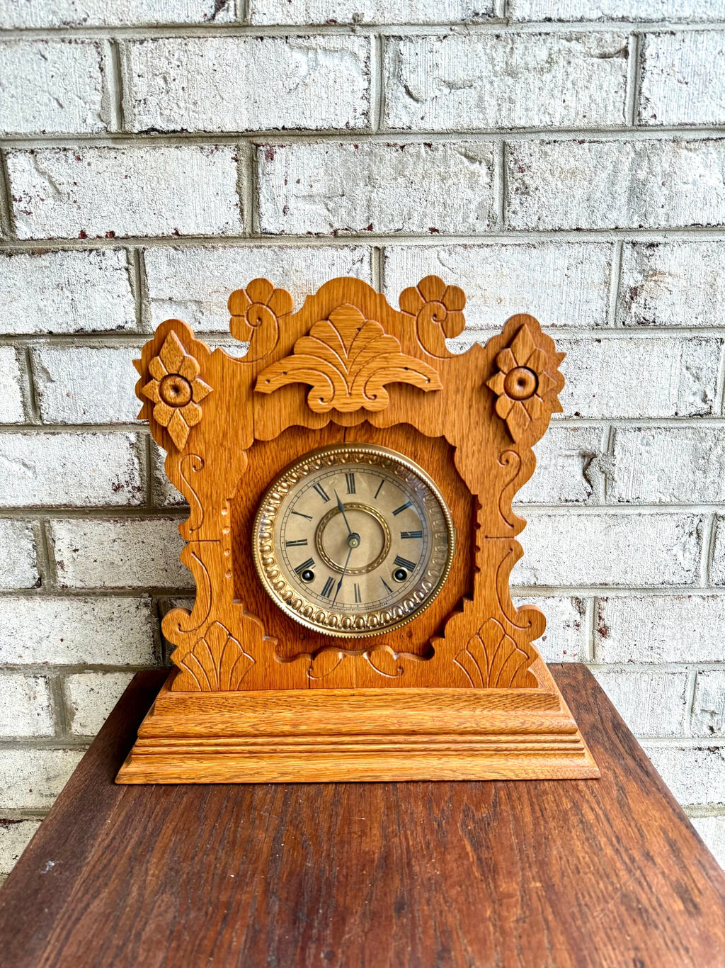 Antique Wooden Ansonia Mantle Clock | Untested Ansonia Mantle Clock | Ansonia Clock Company Mantle Clock