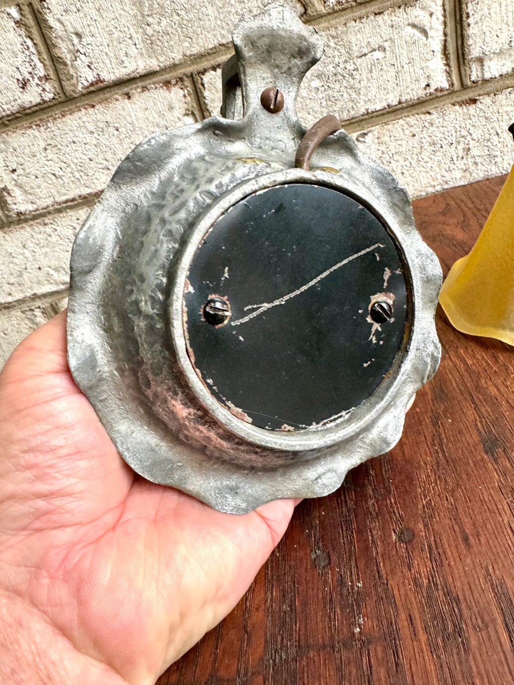 Small Fairytale Desk Lamp | Vintage Glass Shade Small Craftsman Lamp | Arts and Crafts Style Antique Lamp | Aluminum Night Light