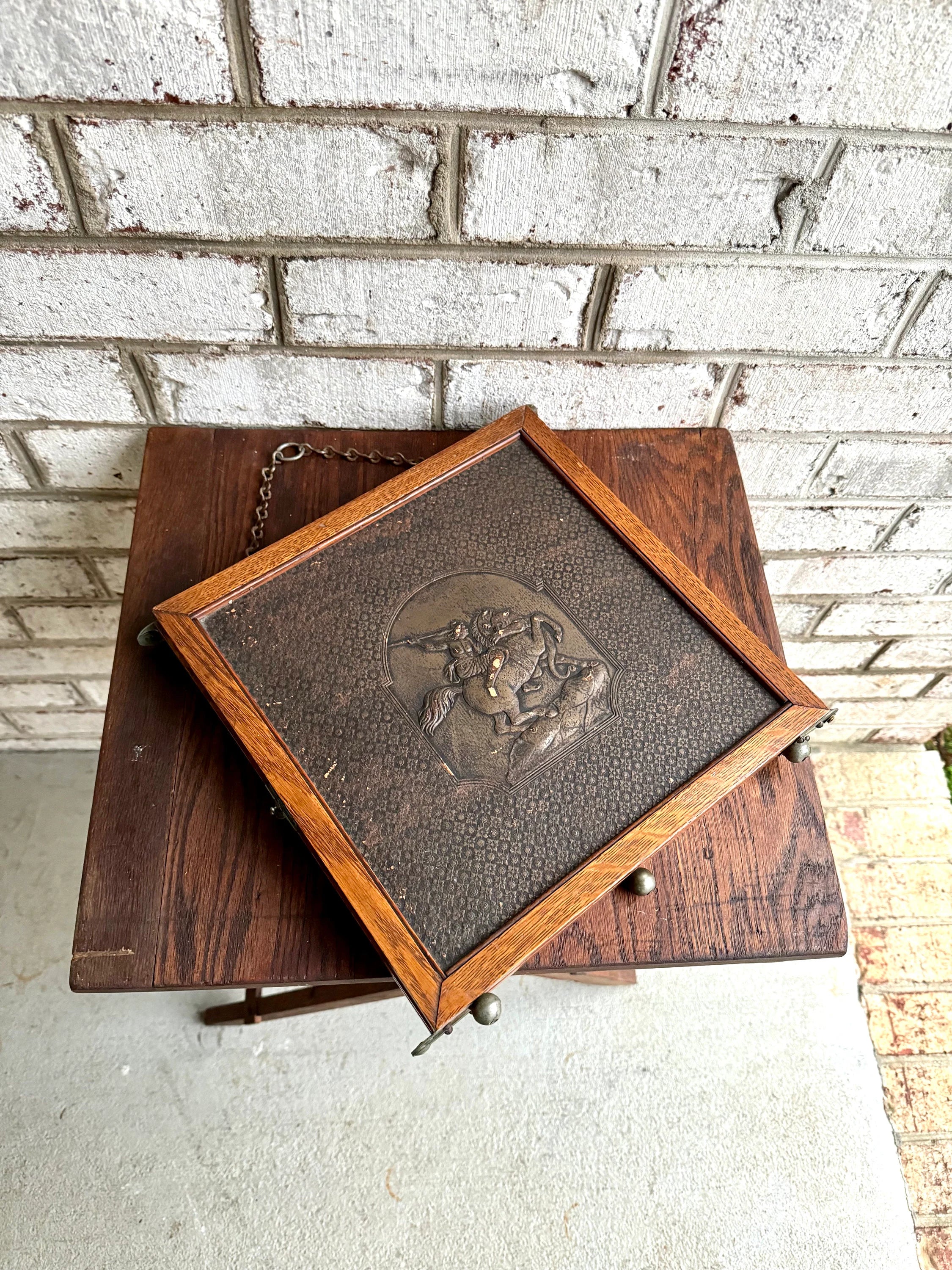 Antique English Victorian Trifold Vanity Mirror | Trifold Vanity Mirror | Wood Table Top or Hanging Triple Beveled Mirror | Traveling Mirror