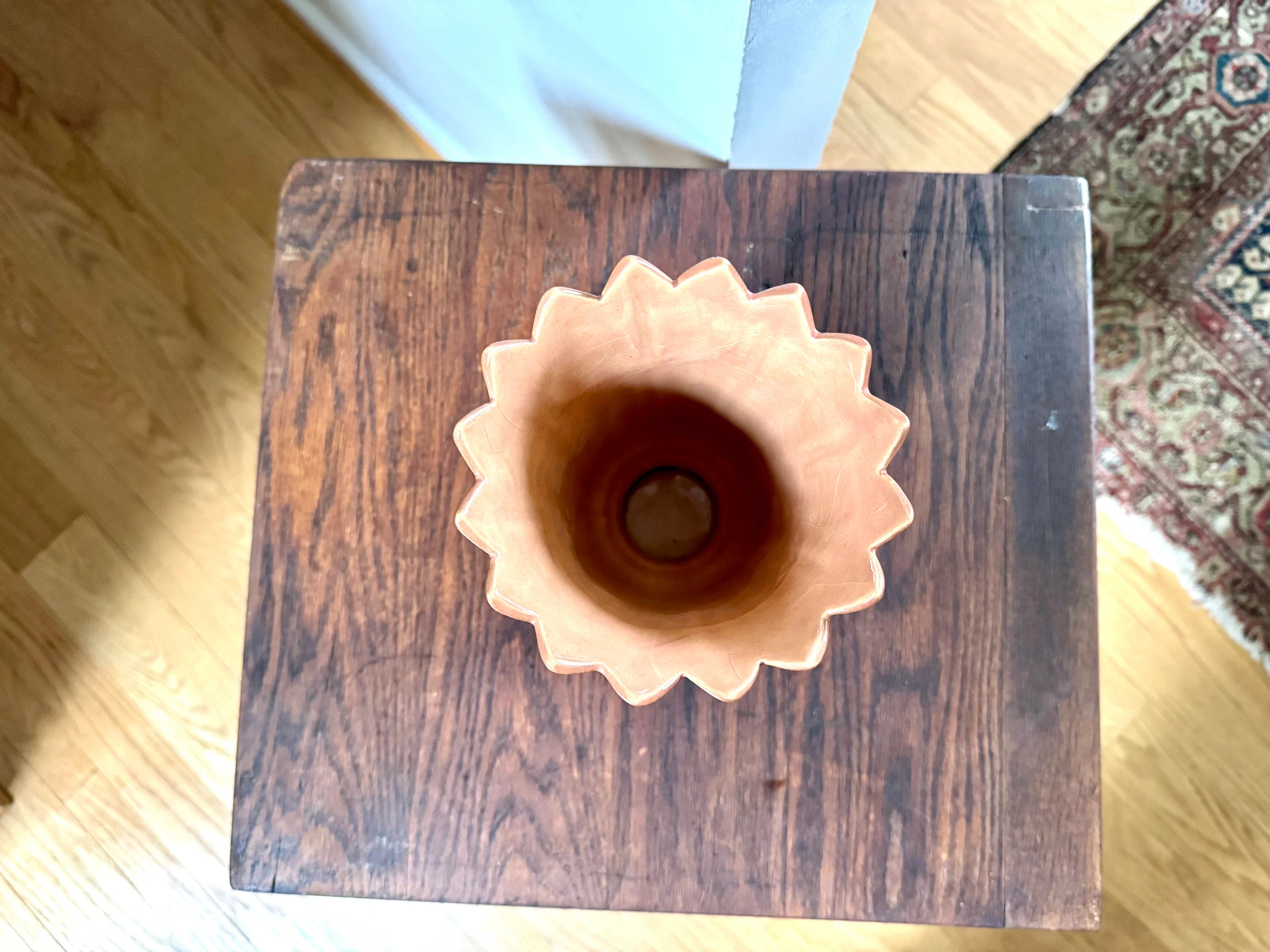 Vtg Roseville Mayfair 1003-8 Vase | Brown Saw Tooth Roseville Vase | Brown Glazed Saw Tooth Vase | Roseville Pottery Flower Vase