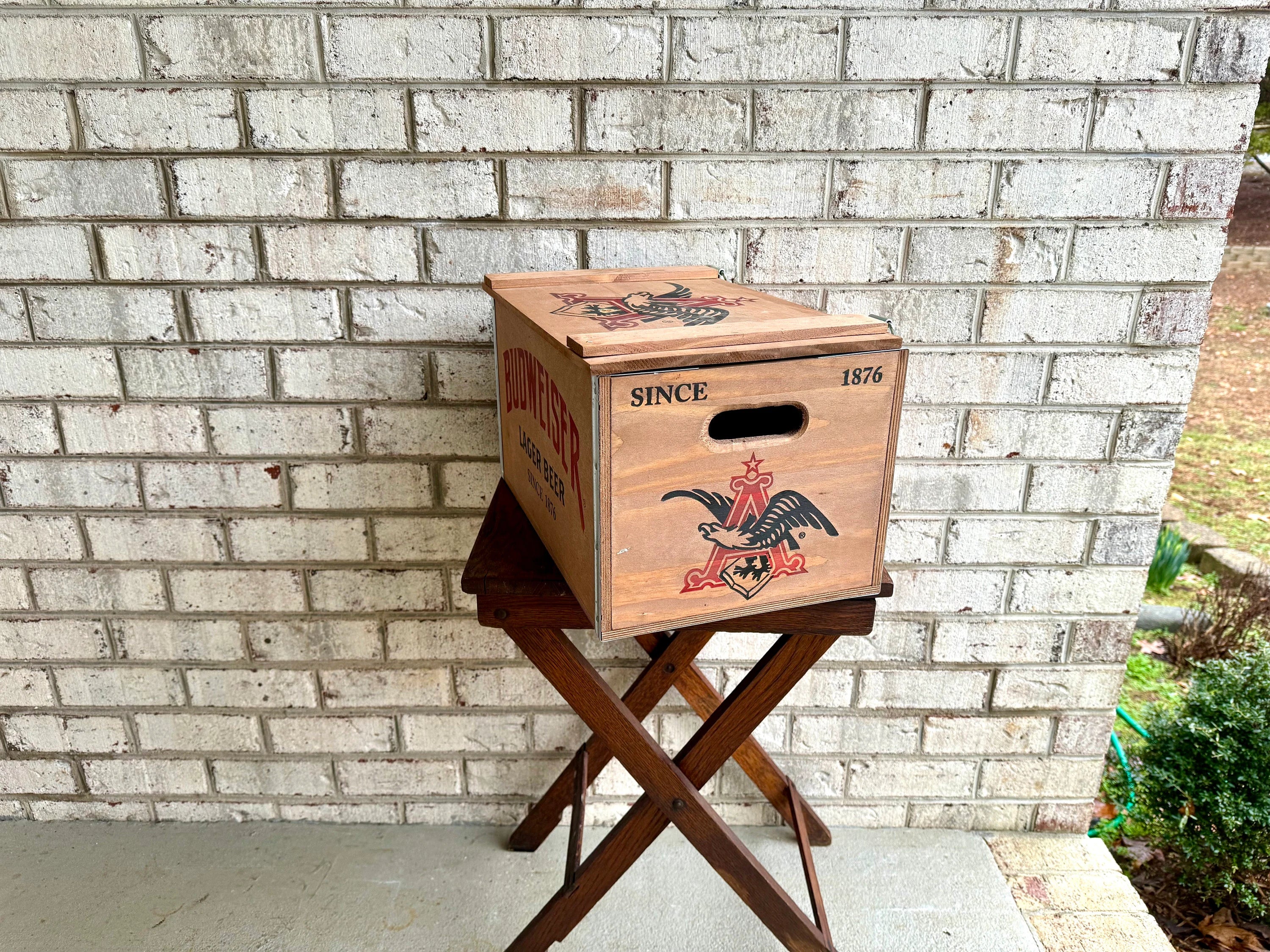 Repop Budweiser Wood Crate | Vintage Anheuser-Busch Beer Wood Crate | Budweiser Lager Shipping Box | Bud Beer Crate | Beer Advertisement Box