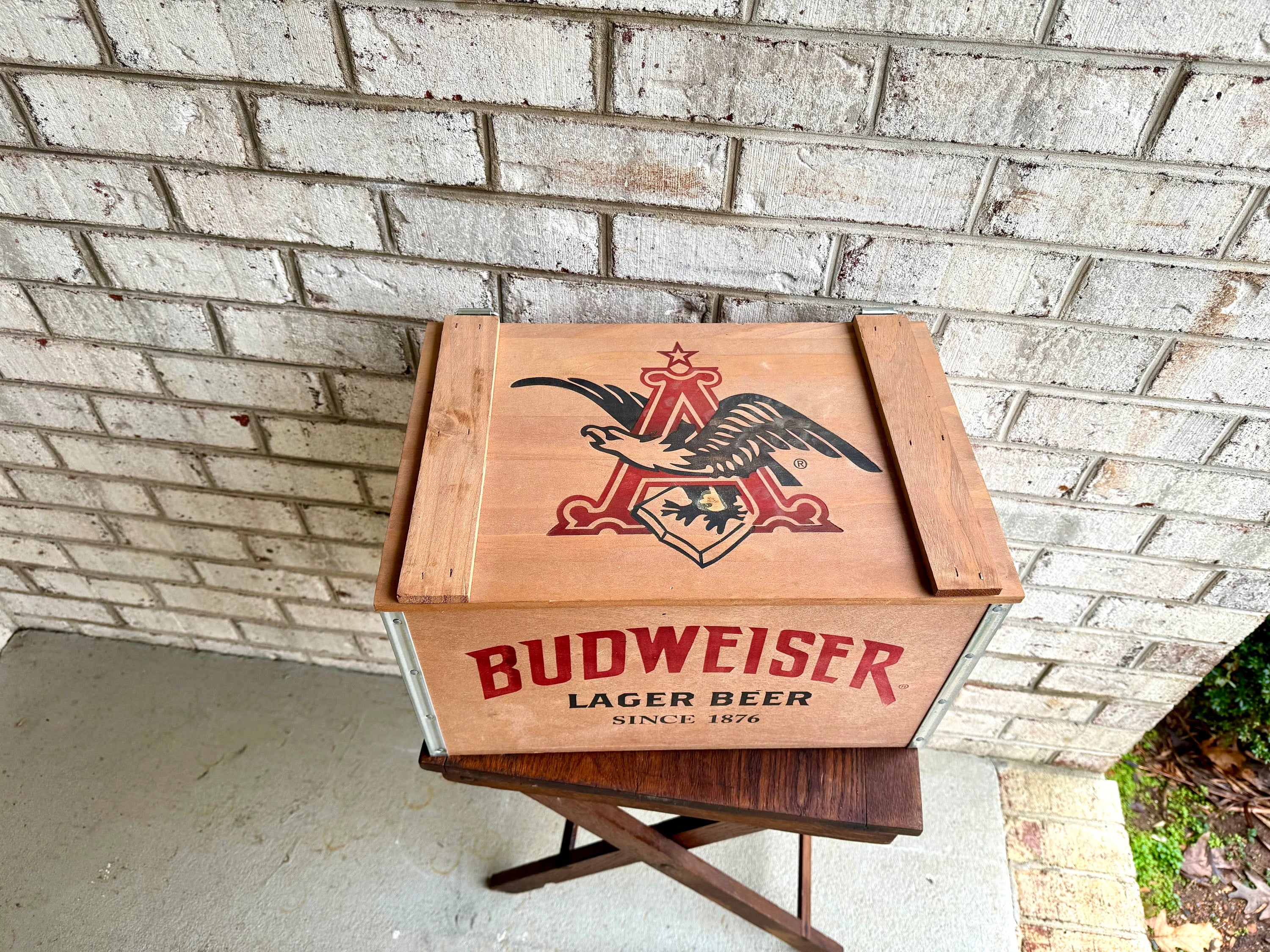 Repop Budweiser Wood Crate | Vintage Anheuser-Busch Beer Wood Crate | Budweiser Lager Shipping Box | Bud Beer Crate | Beer Advertisement Box