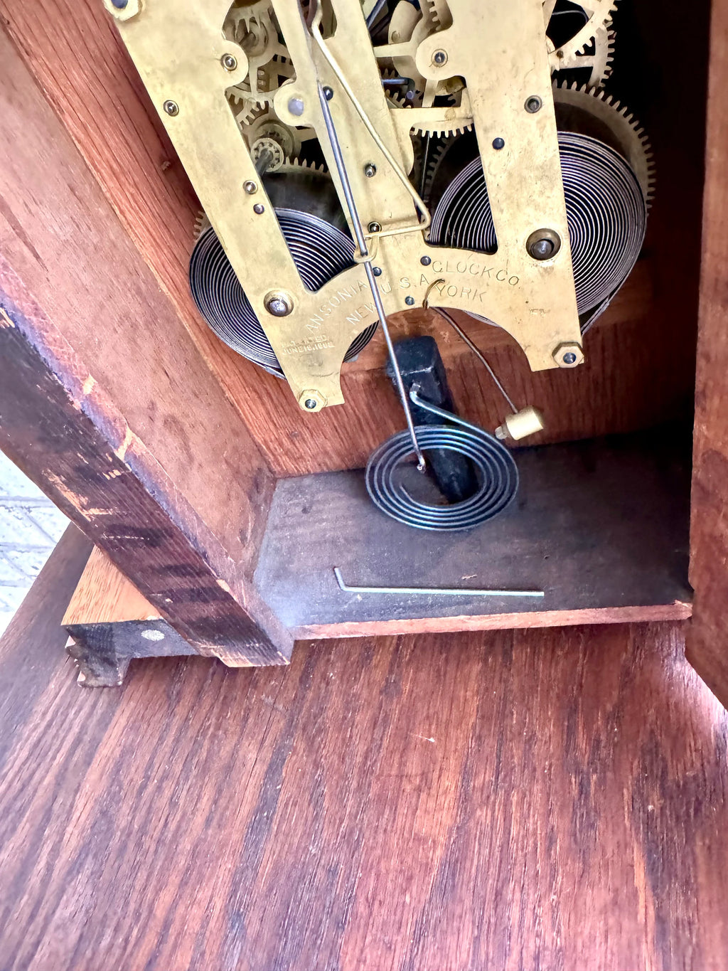 Antique Wooden Ansonia Mantle Clock | Untested Ansonia Mantle Clock | Ansonia Clock Company Mantle Clock