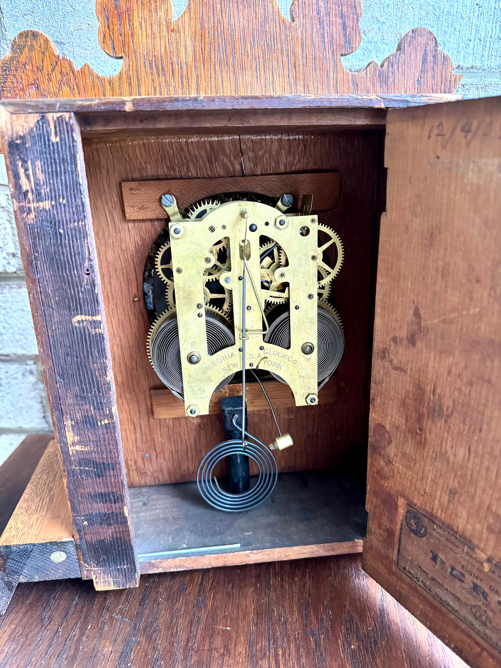 Antique Wooden Ansonia Mantle Clock | Untested Ansonia Mantle Clock | Ansonia Clock Company Mantle Clock