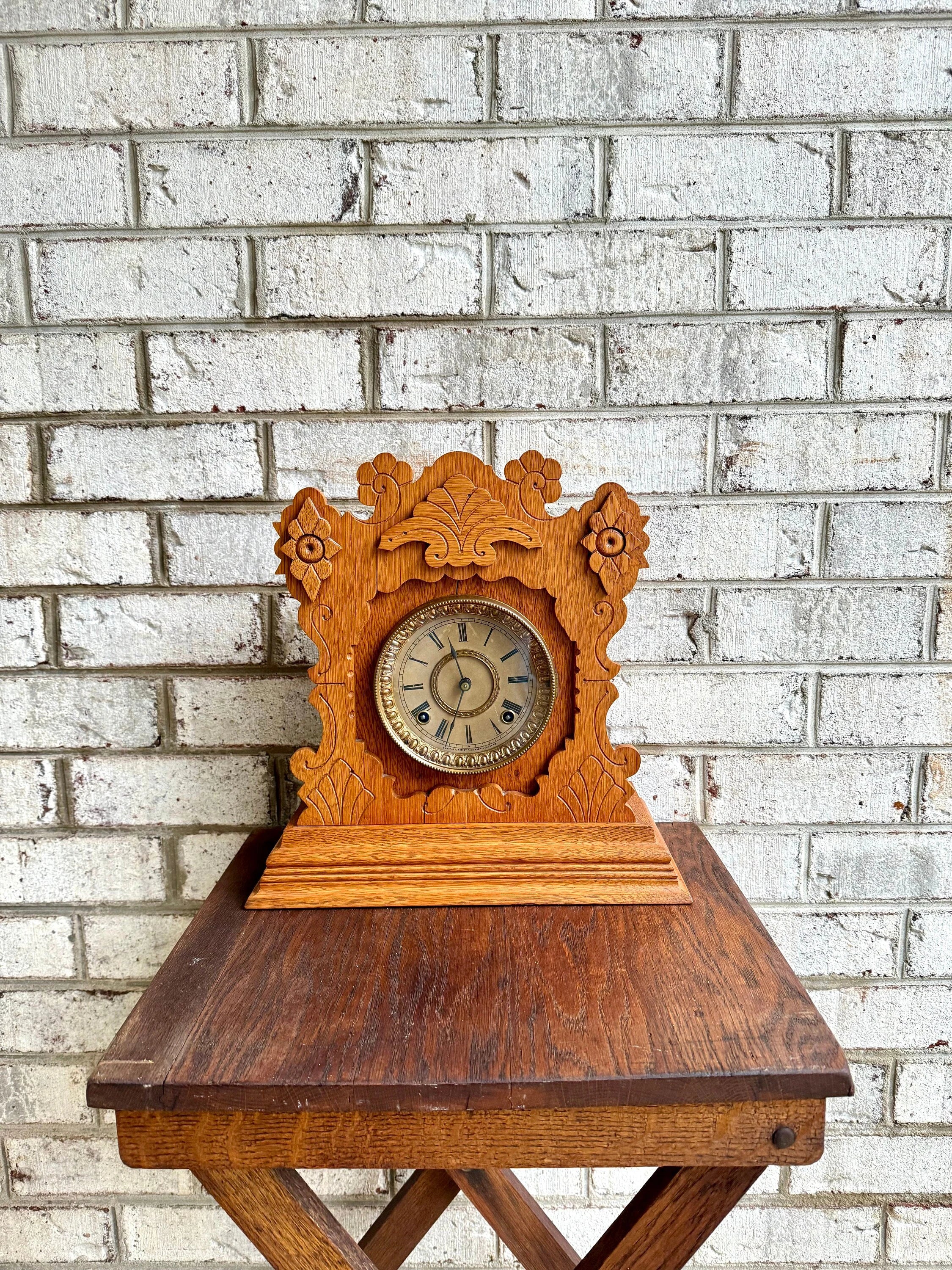 Antique Wooden Ansonia Mantle Clock | Untested Ansonia Mantle Clock | Ansonia Clock Company Mantle Clock