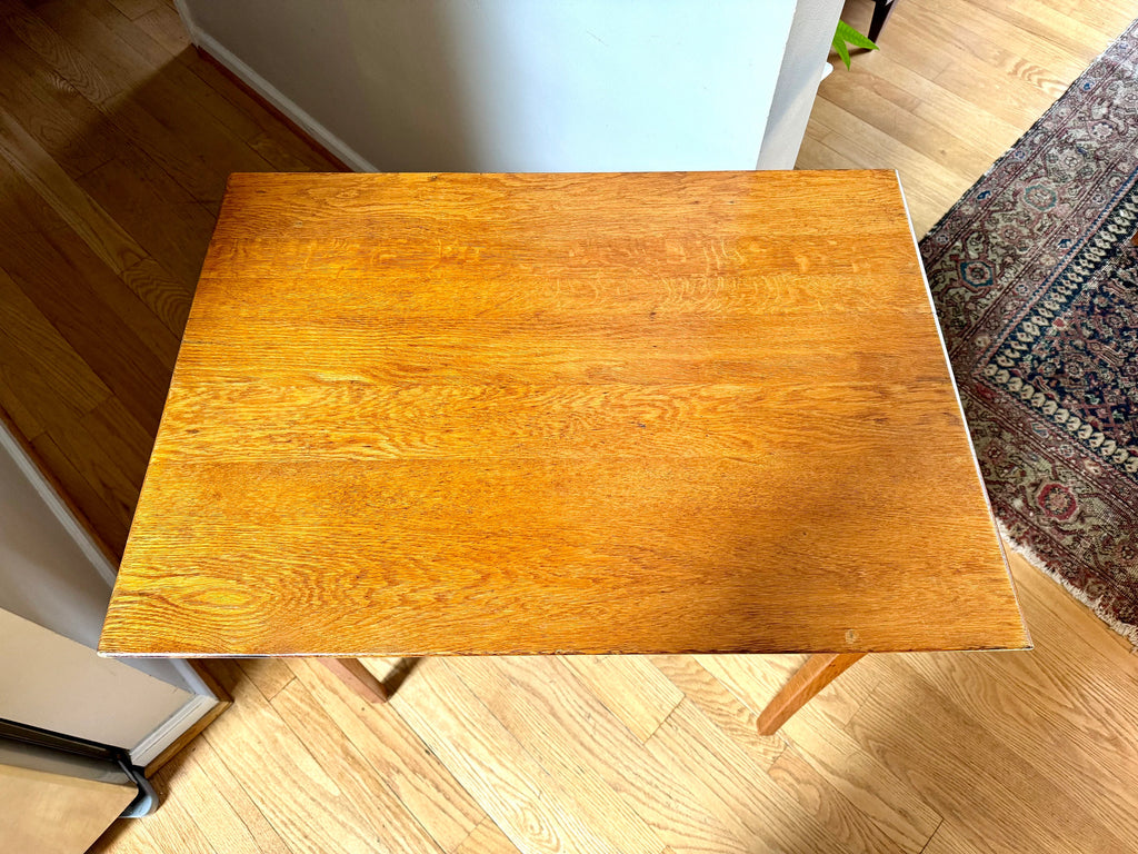 Small Folding Wooden Table | Folding Sewing Table | Hand Carved Wood Table | Antique Folding Craft Table | Rustic Wood Desk Table